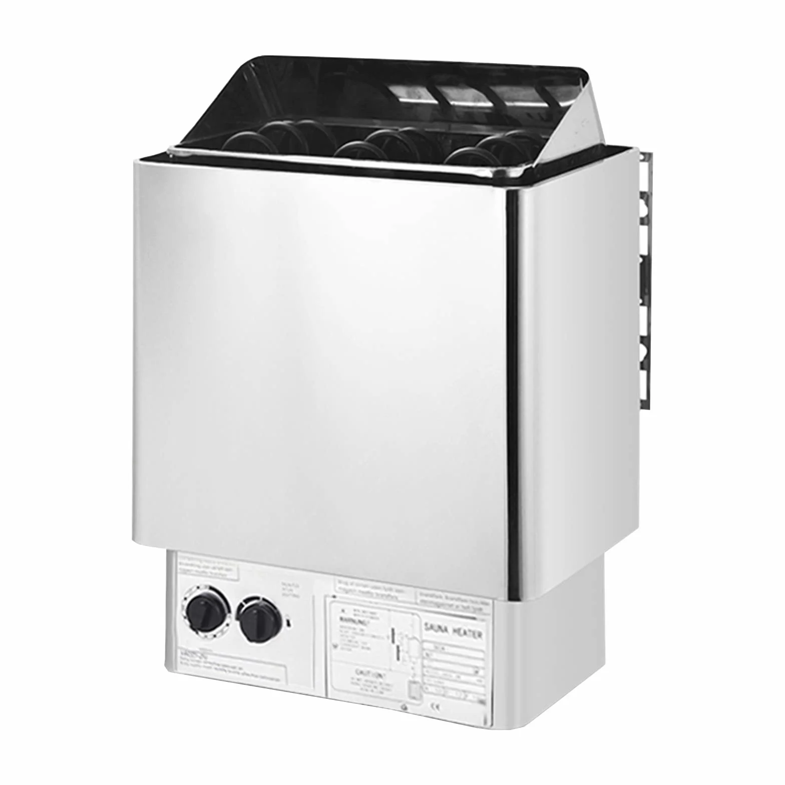 Poêle de Sauna Électrique Portable Inox, 6 kW, Contrôleur Intégré, 80℃ Max, pour Sauna 5-9 m³, Utilisation Commerciale de Douche Spa Hôtel, Pierres Non Incluses