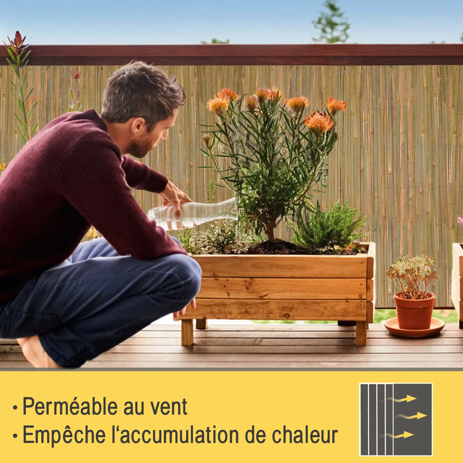 Sol Royal SolVision B89 Canisse Bambou 160x600cm FSC Brise Vue Jardin Protection Regards Vent Soleil