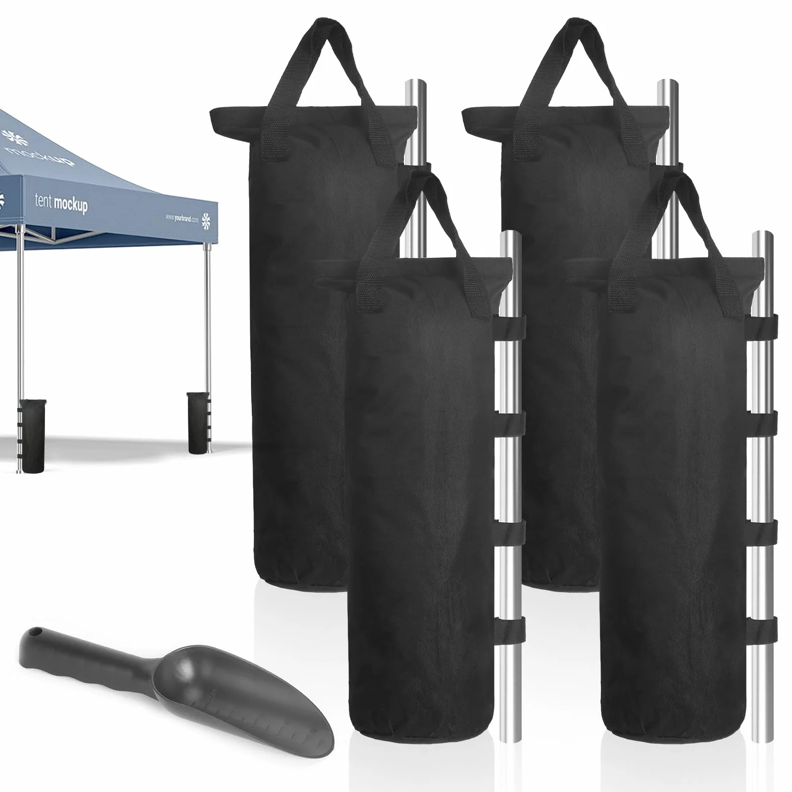 Sacs de Sable Pliables Portables pour Tonnelle, 4 Pièces, Oxford Super Porteur Qualité Industrielle
