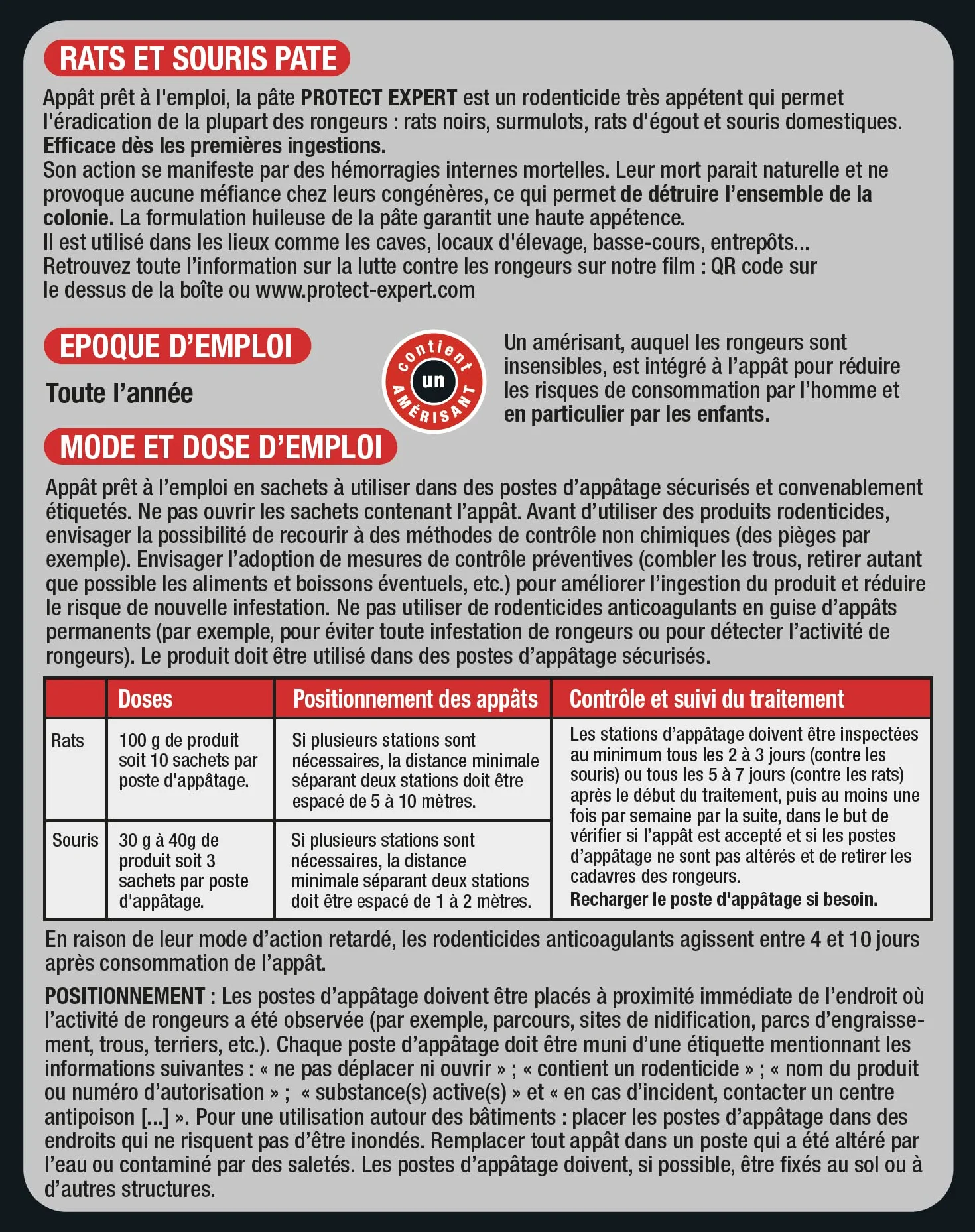 Protect Expert Anti Rats et Souris 15 Sachets 150g Prêt à l'emploi