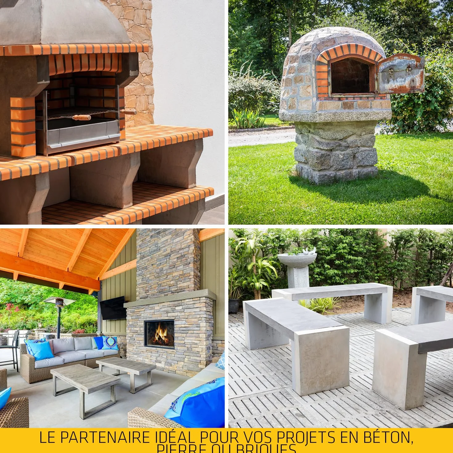 SIKA - Colle spéciale assemblage de petits barbecues en pierre - SikaColle BBQ Beige Clair - Extérieur - Bonne résistance à l'humidité et à la chaleur - Sans solvant - 500g