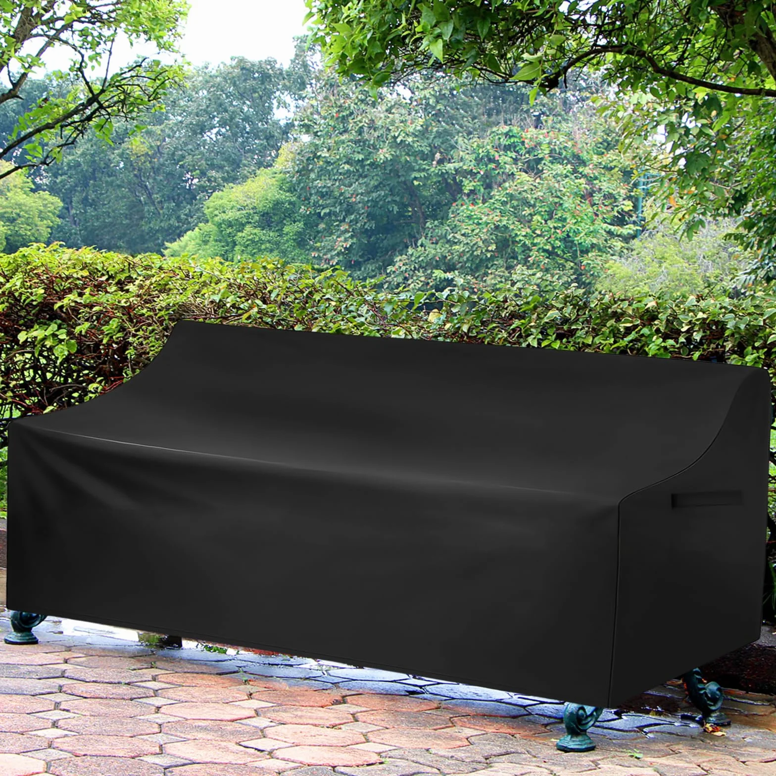 Housse de protection pour banc de jardin 134x70x65/94 cm Oxford 420D imperméable coupe-vent résistante aux UV