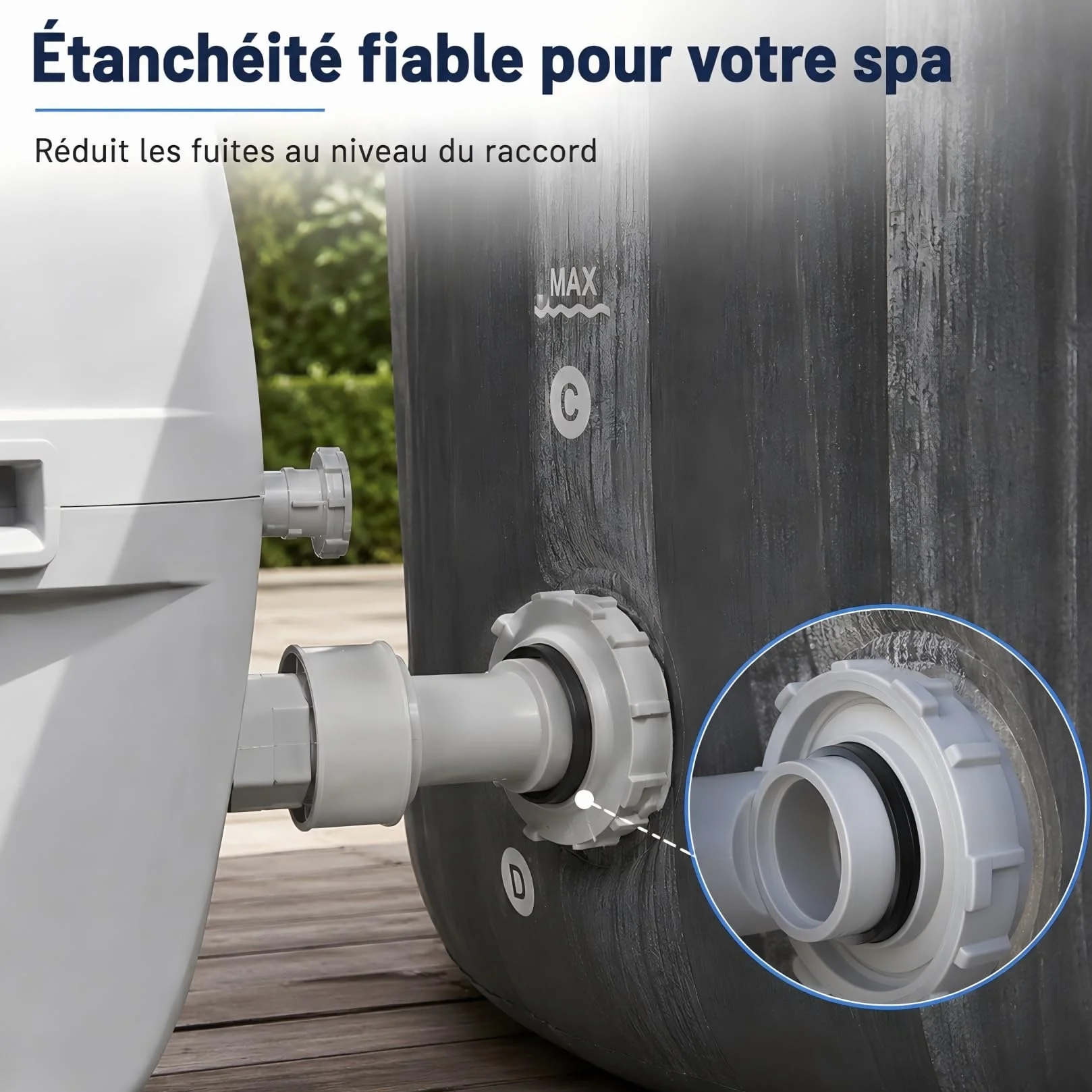 Joints de Connecteur de Remplacement 11699, Joint Silicone Entrée et Sortie pour Intex Pure Spa Simple Spa