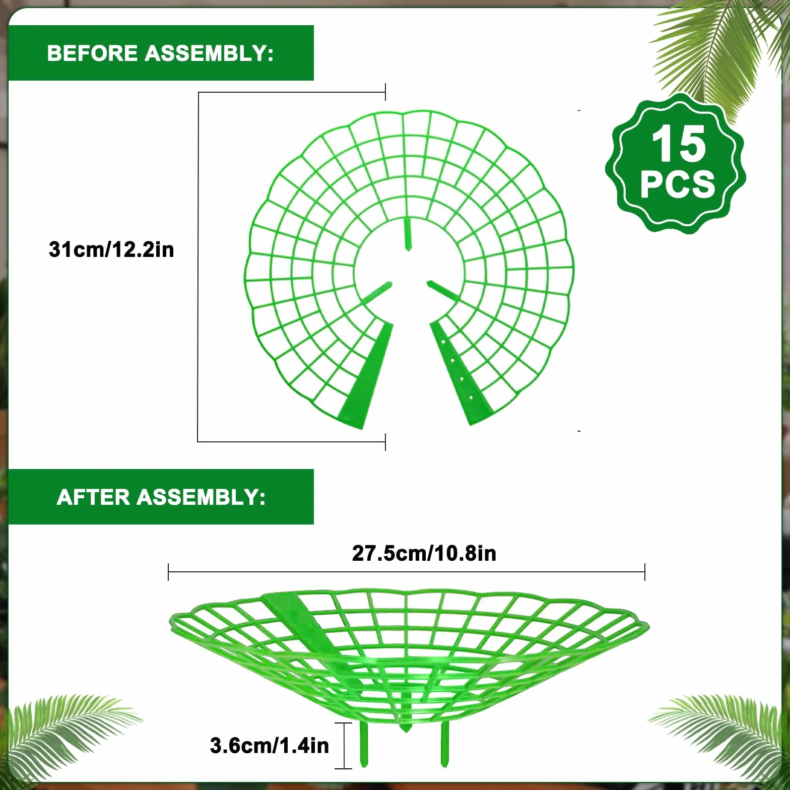 Amovible Support Culture Fraisier 15 Pièces Vert Protection Fraises Poussière Escargots