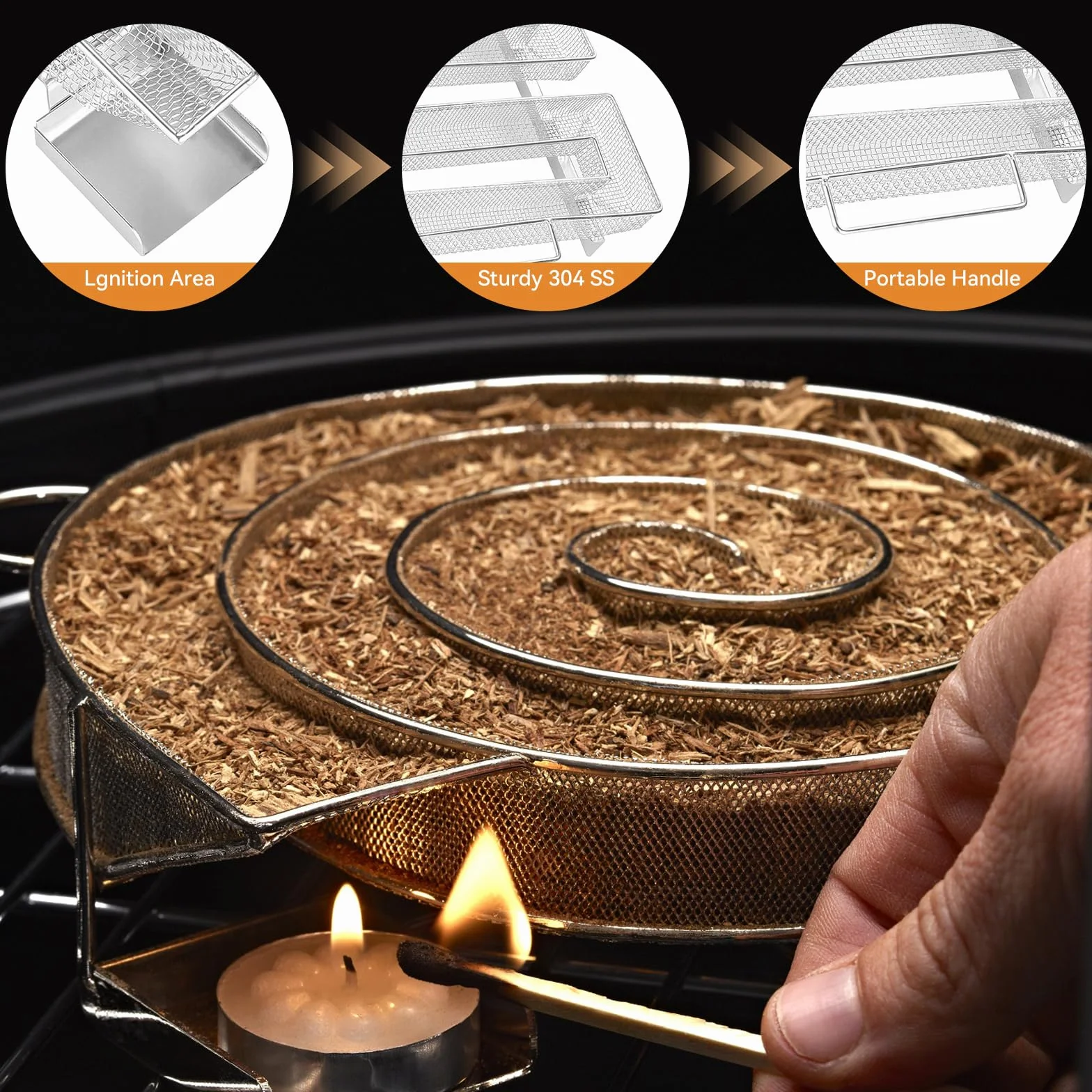 Générateur de fumée froide en acier inoxydable pour fumoir viande et poissons, serpentin fumoir à froid pour barbecue