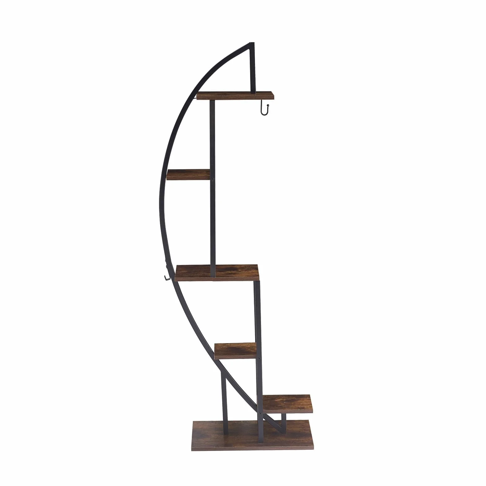 Étagère à plantes avec lumière 160 cm 6 niveaux bois métal support plantes extérieur intérieur jardin balcon