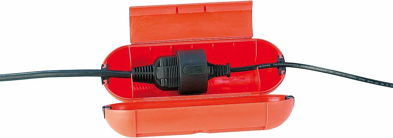 Electraline 360000000 Boîtier de Protection pour Fiches et Connexions de jardin IP44, Orange