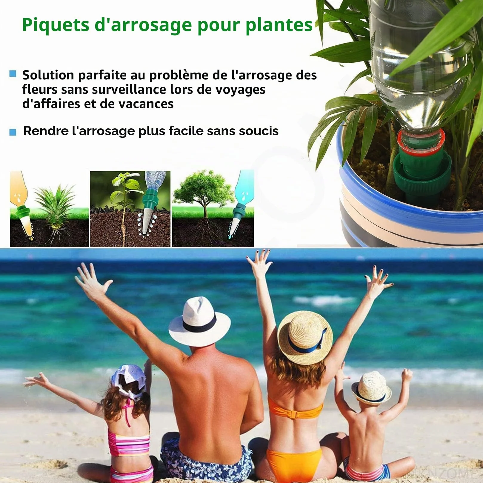 Arrosage Goutte à Goutte en Céramique 4 Pièces Système d'Irrigation Automatique pour Plantes Jardin