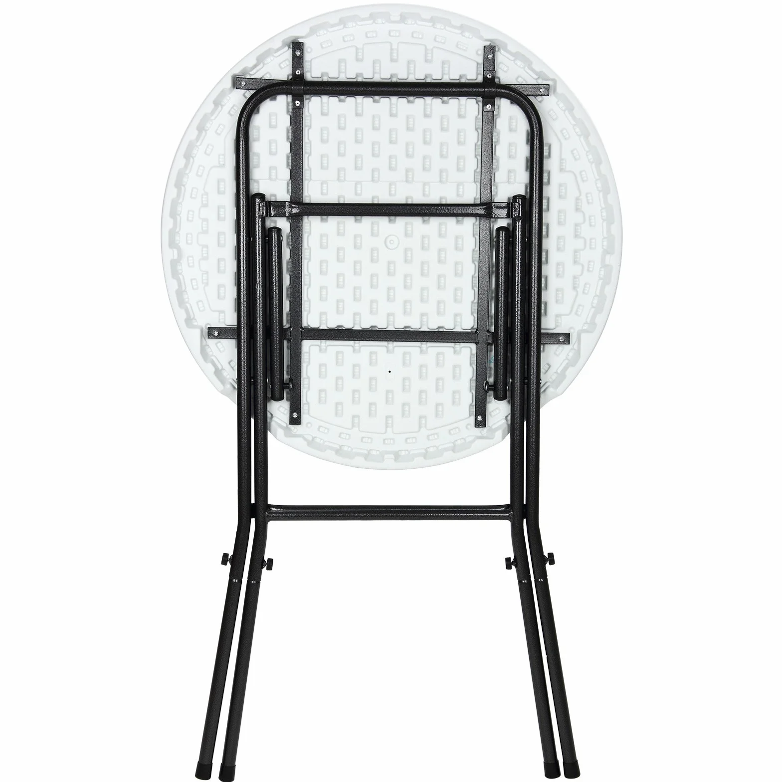Casaria Table Haute de Bar Pliante Mange-Debout Ø 72 cm Blanc Hauteur 110 cm