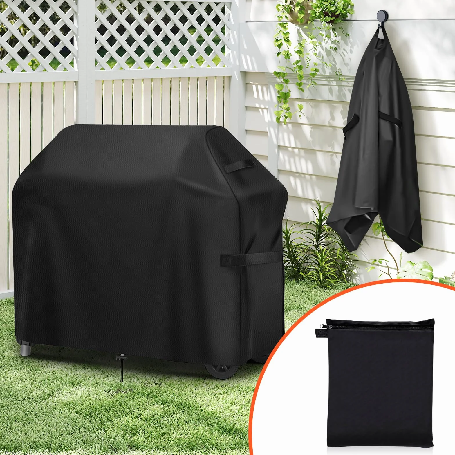 Housse de Protection pour Barbecue Imperméable 420D Oxford 132 x 66 x 109 cm