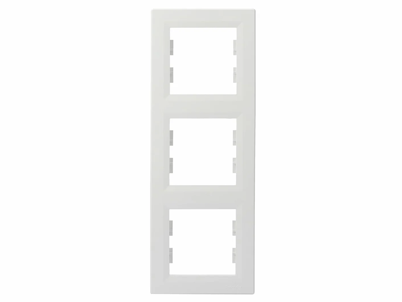 Schneider Electric Asfora EPH5810321D Cadre vertical pour prise et interrupteur, 3 prises, blanc, 1 pièce