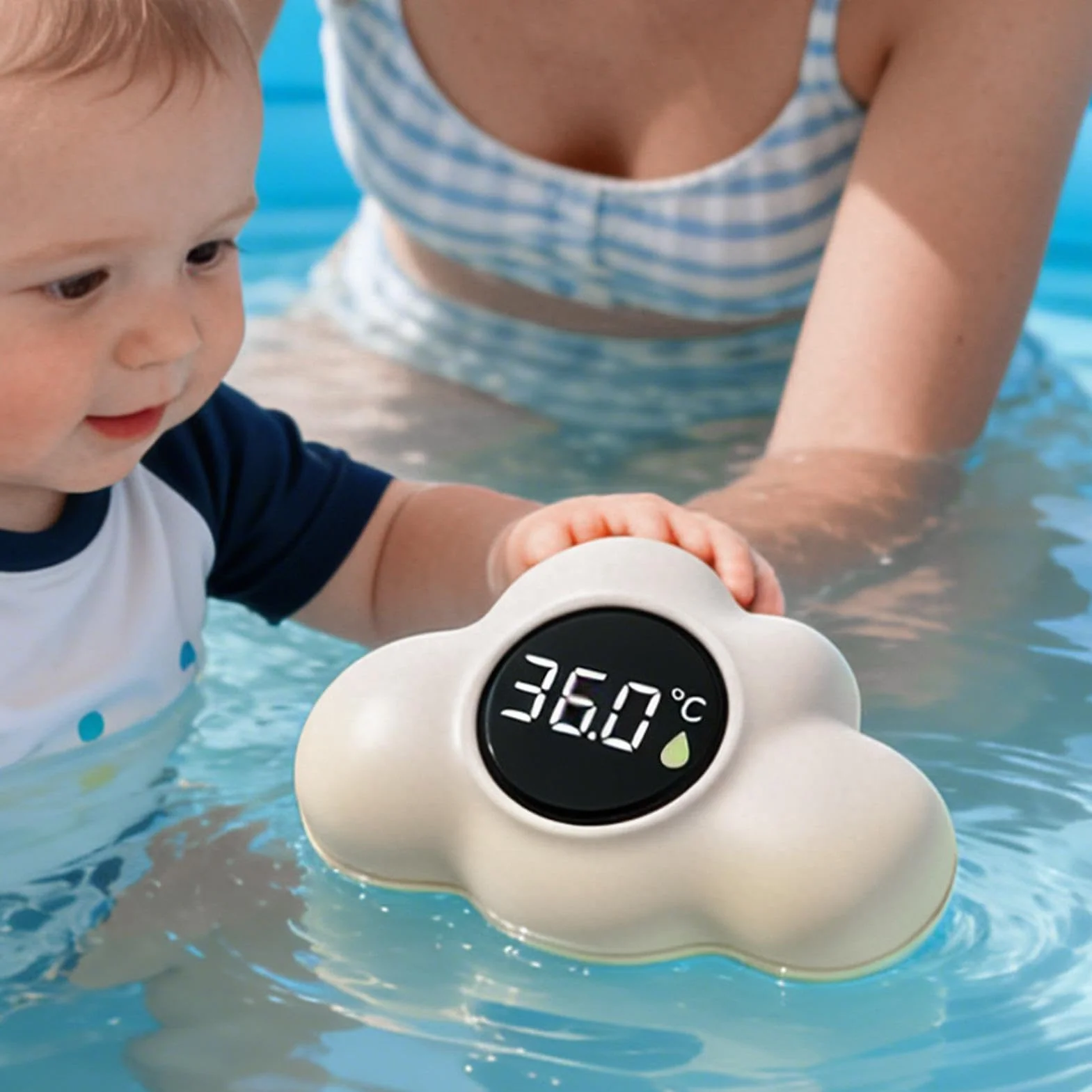 Thermomètre de Bain Bébé 3 Couleurs Écran LED Sans BPA