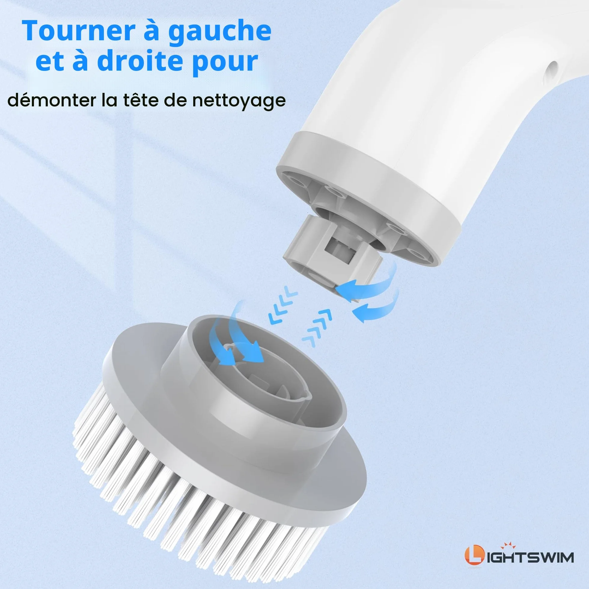 Épurateur électrique, Brosse de Nettoyage électrique 7 en 1, Nettoyage Puissant 420 TR/Min, épurateur de Salle de Bain 1,5 h Double Vitesse avec Bras d'extension pour Cuisine, Voiture, carrelage, Mur