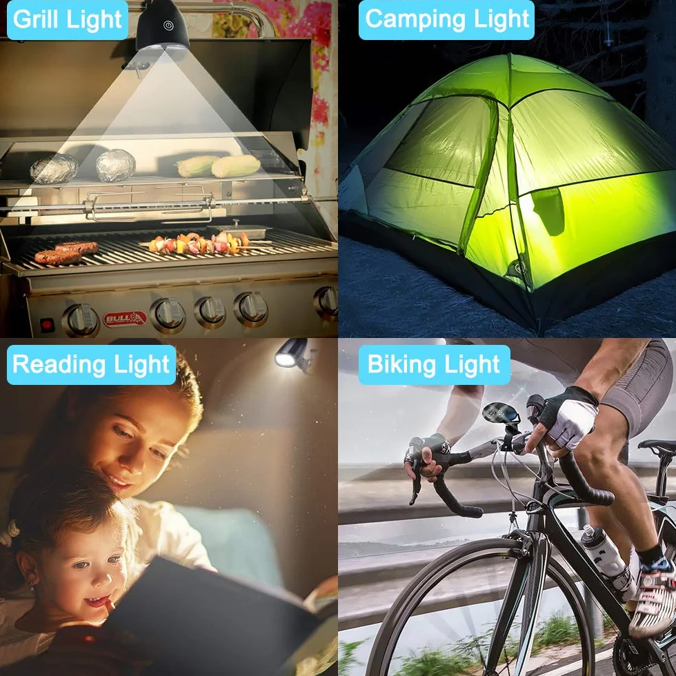LED BBQ Lumières 360° Rotation Réglable 10 LED Barbecue Gril Touche Tactile Résistant à la Chaleur Étanche