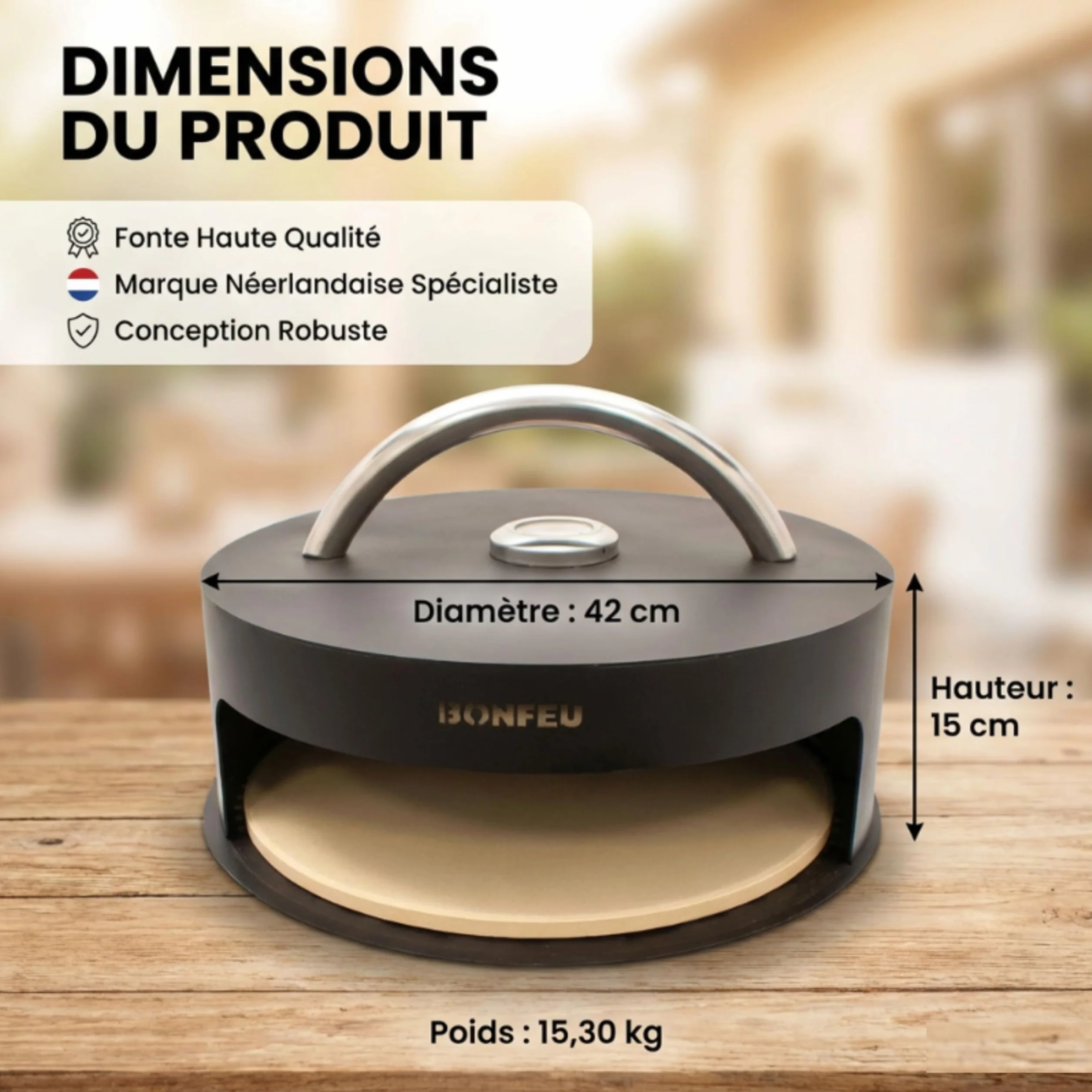 BonFeu BonBiza Brasero Exterieur Barbecue Noir