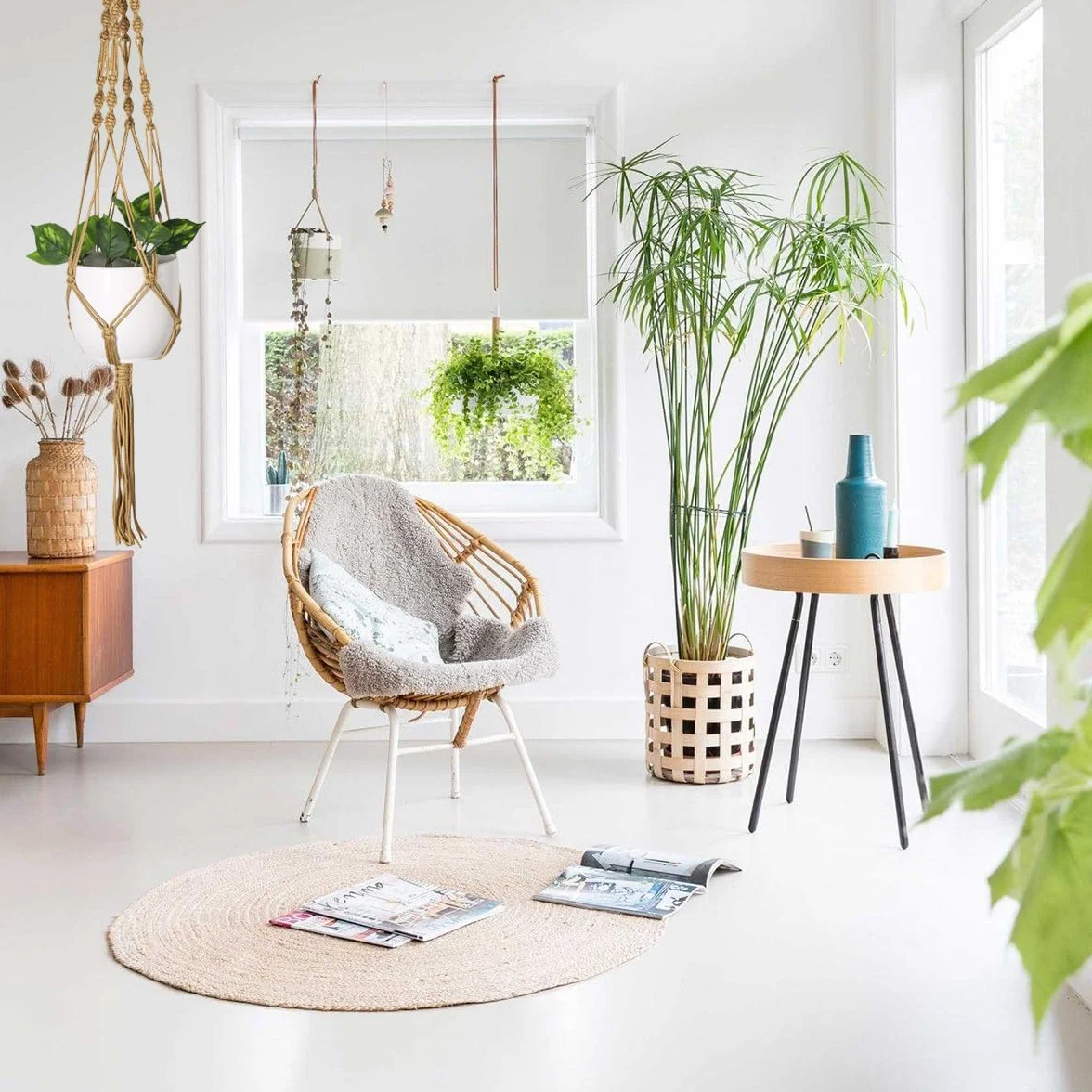 Macramé Pot Suspendu 2 Pièces avec Crochets en S et Crochets à Corne, Support Pots Suspendu pour Fleur Intérieur