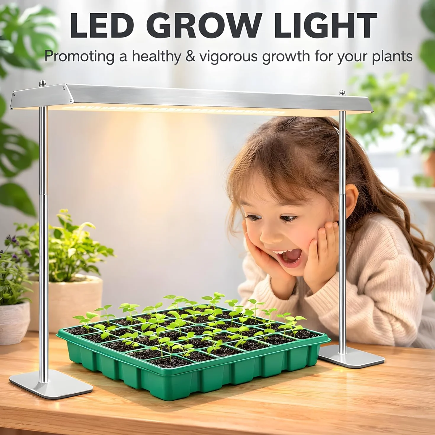 Niello Lampe de Croissance 60W Spectre Complet Haute Puissance pour Plantes d'Intérieur