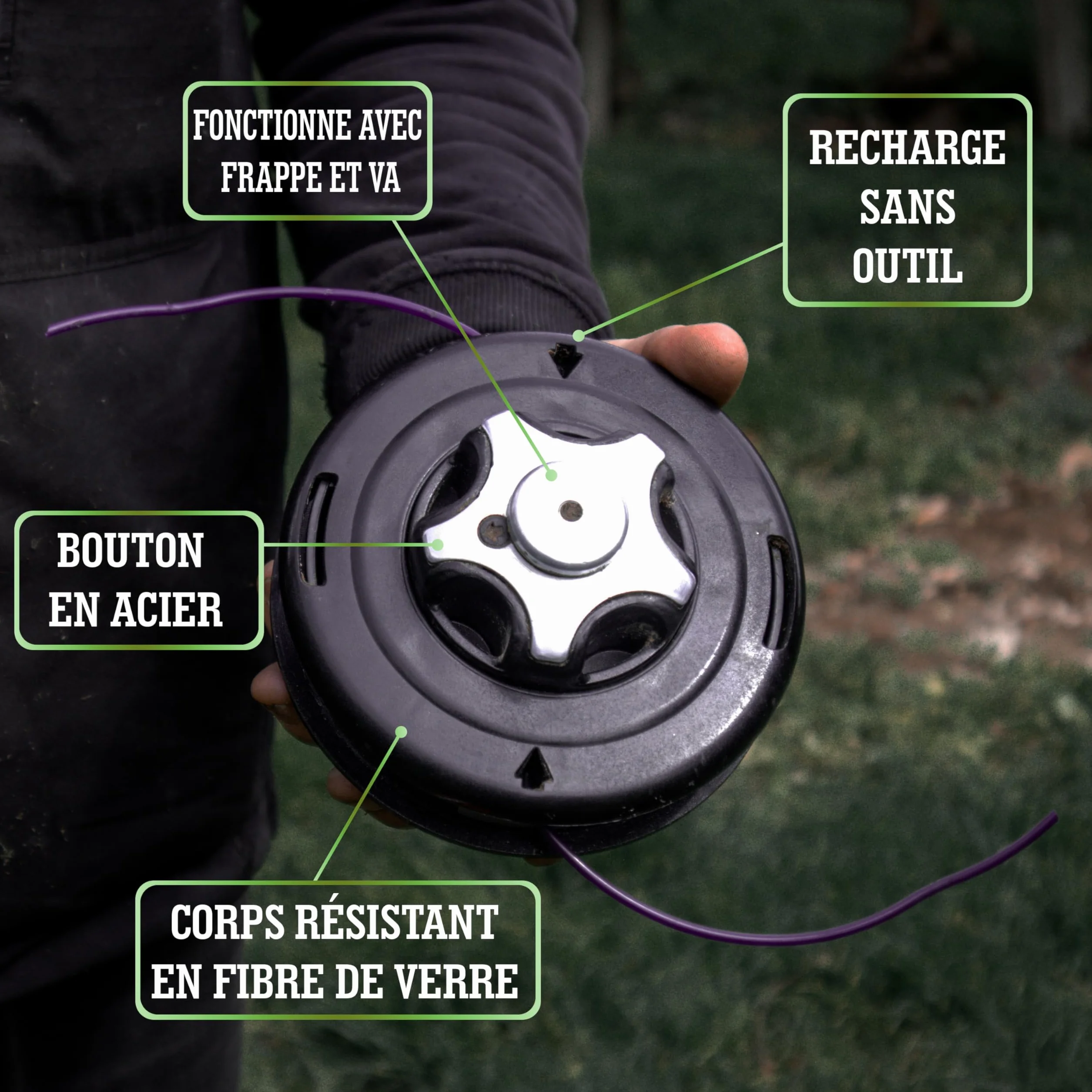 LERAVA Tête débroussailleuse Universelle M10 x1,25 Tap & Go Compatible Stihl Echo