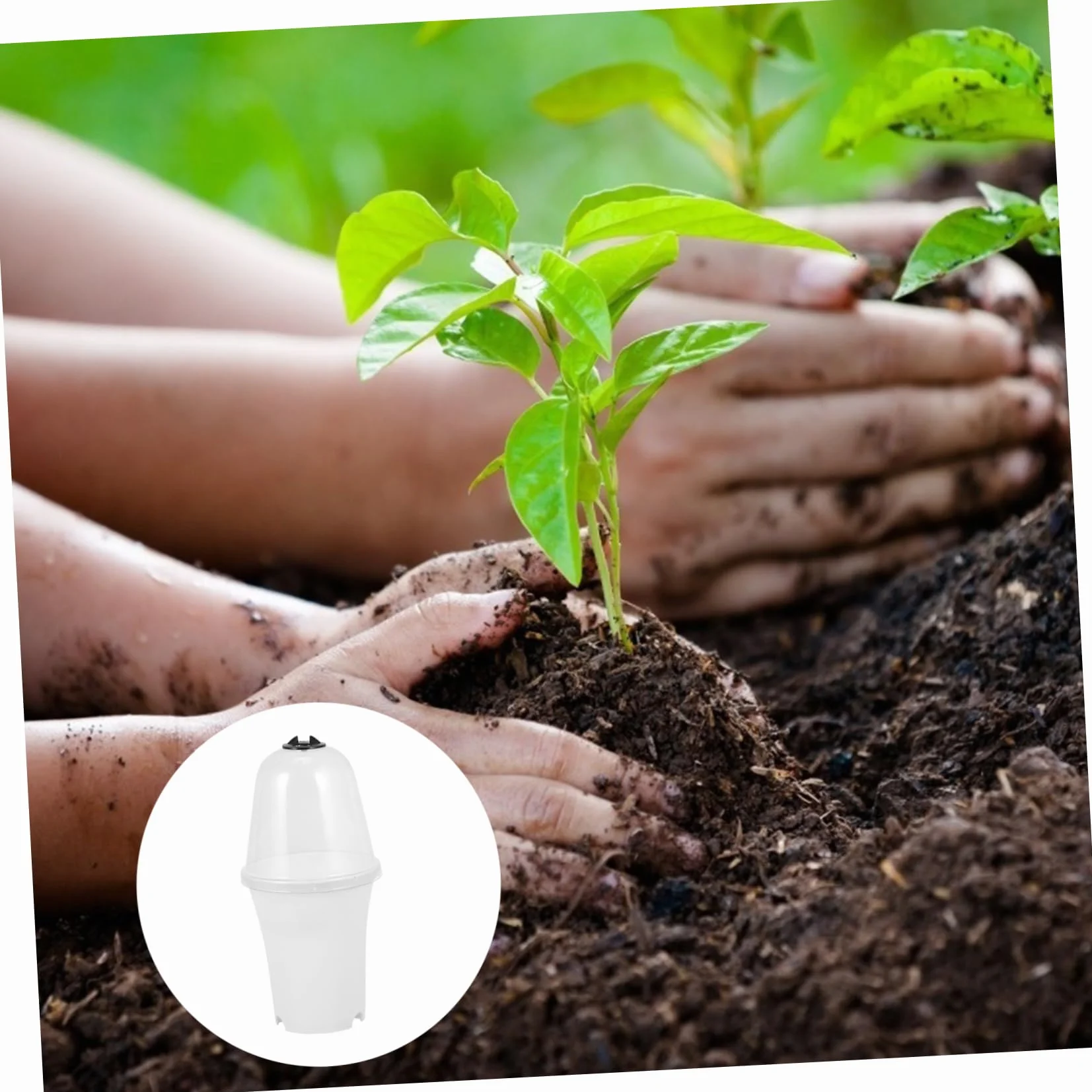 Lot de Pots de Fleurs Plastique avec Couvercle pour Plantes Succulentes Jardinière Intérieur Extérieur