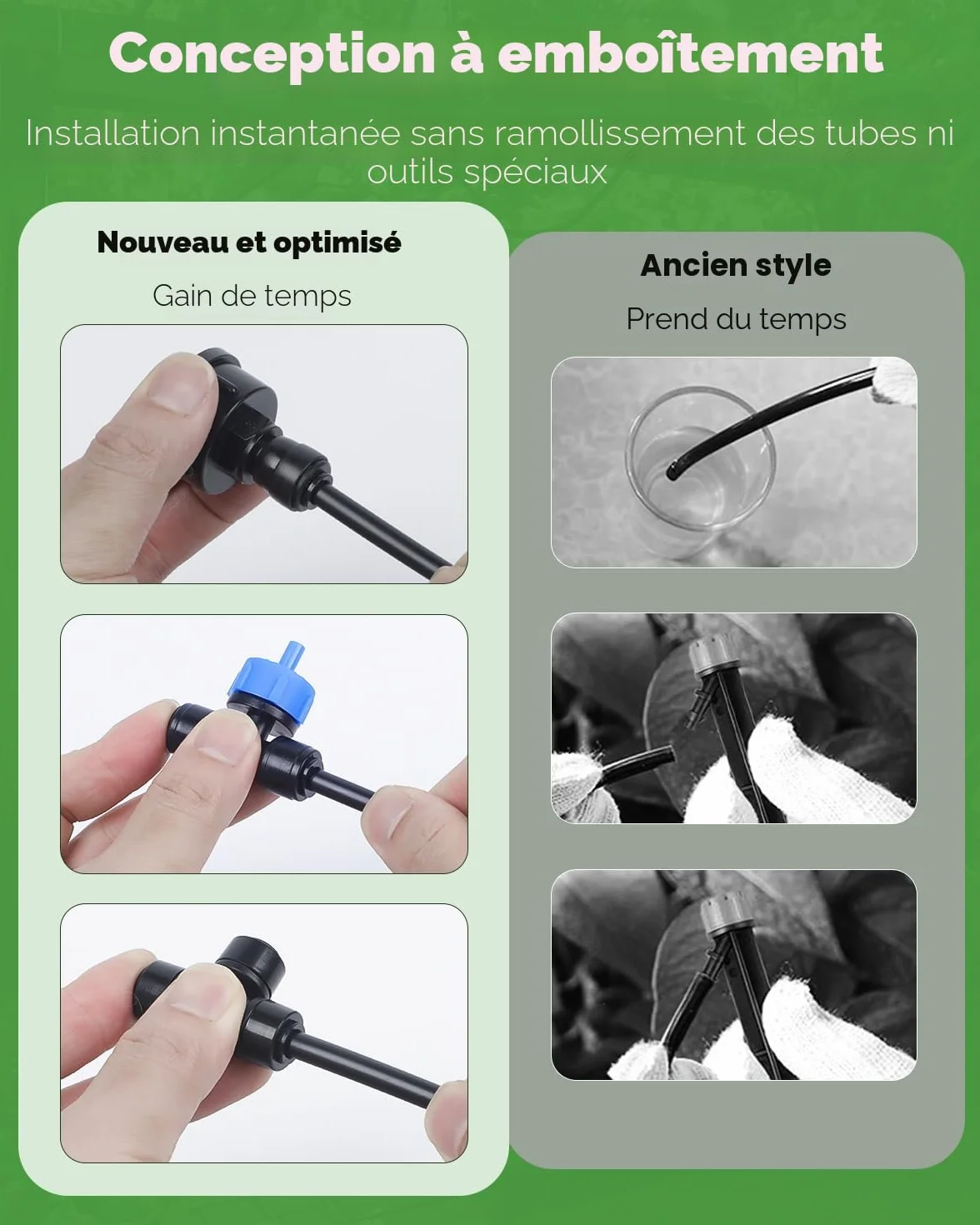 Kit d'irrigation goutte-à-goutte Pawfly 30M avec tuyau 4-6 mm et goutteur pour jardin