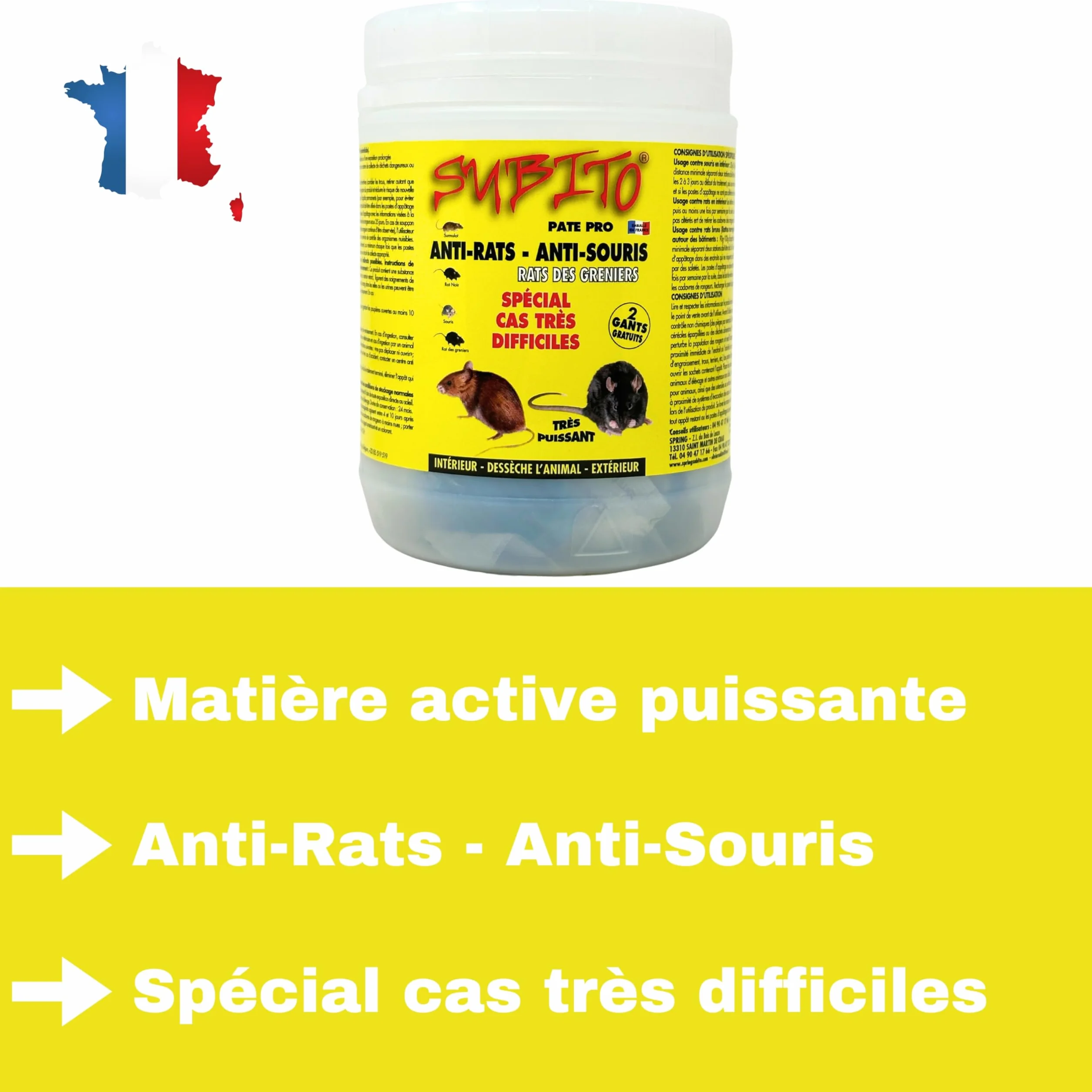 Raticide Professionnel Puissant 150g - Élimination Rapide Rats et Souris - Appât Poison Haute Appétence