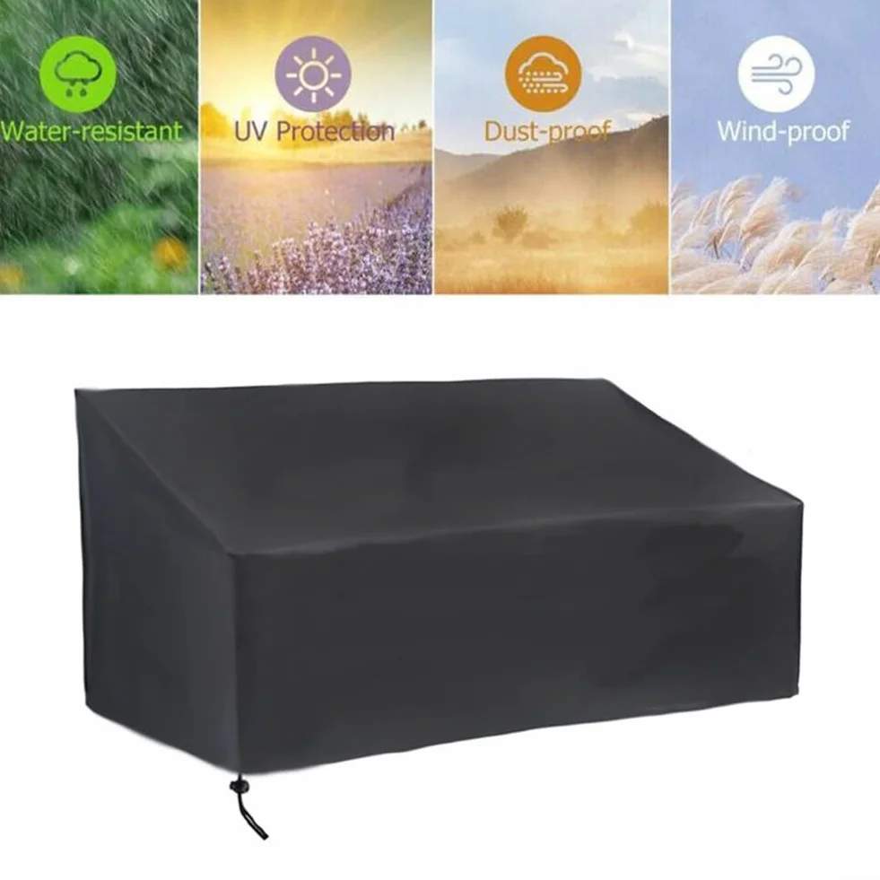 Housse de canapé d'extérieur Oxford 210D argenté coupe-vent protection intempéries 193 x 83 x 84 cm