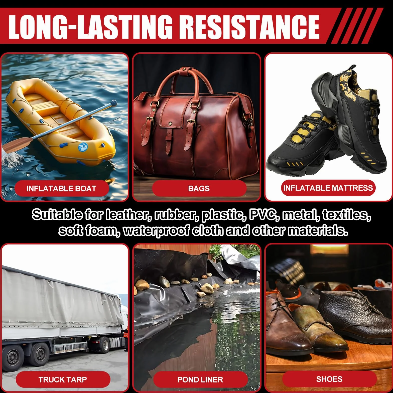ALLONY Colle Contact, Colle Semelle Chaussure, colle Contact Neoprene, Imperméable, colles Extra Forte Tout Support pour PVC, Bateau Pneumatique, Ciel de Toit Voiture, Plastique, Cuir, 170g