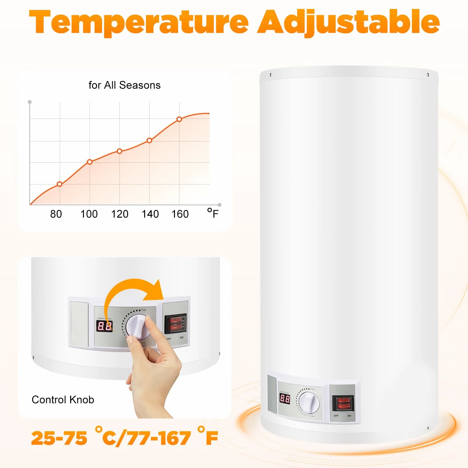 Chauffe Eau Electrique mural 80L 2000W IPX4 70x34cm stockage eau chaude