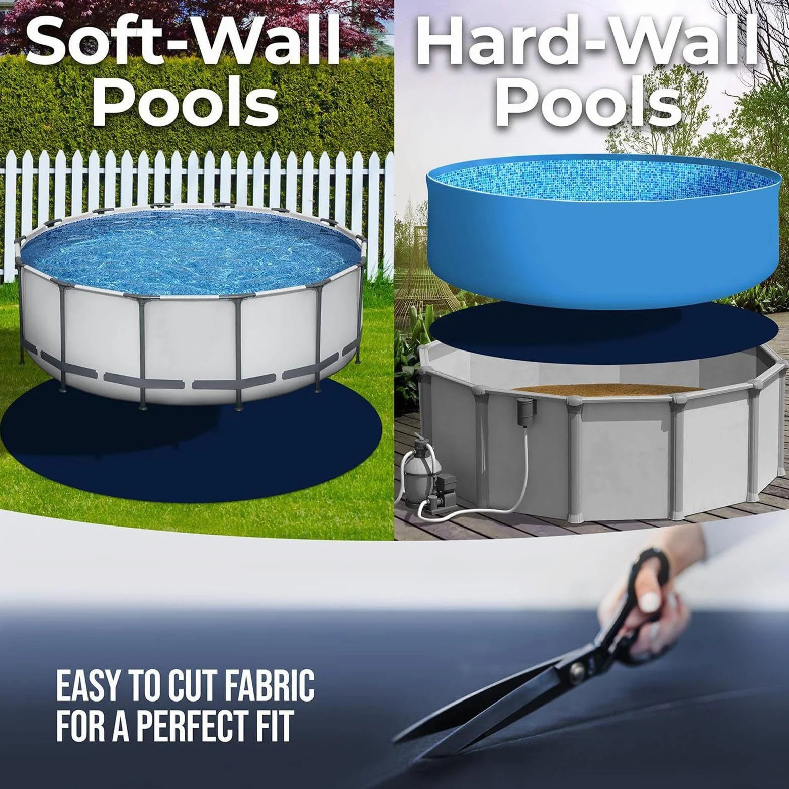 Tapis de Piscine en Polyester Géotextile Anti-Perforation Heavy Duty Rond Rectangulaire