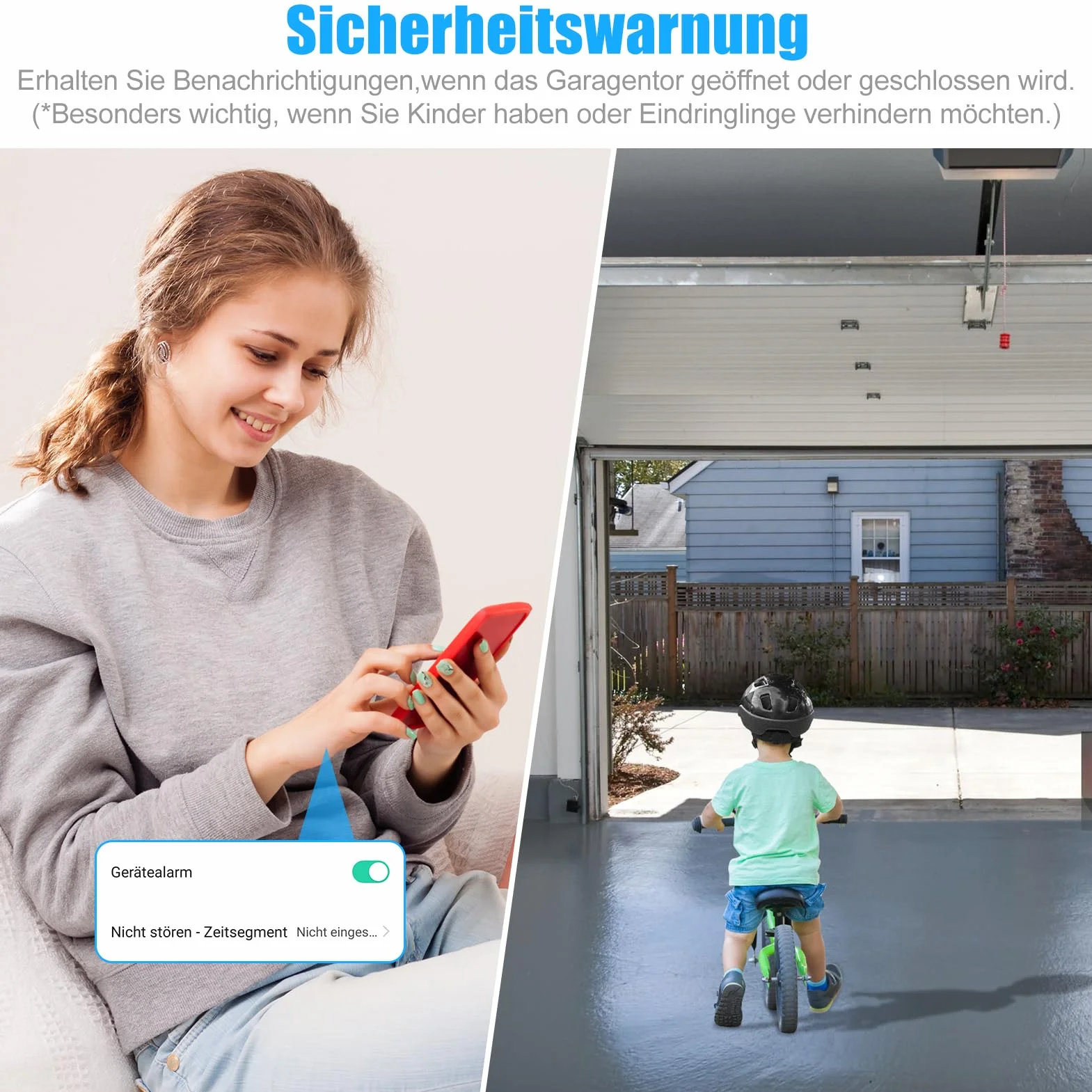 Ouvre-porte de garage intelligent, ouvre portail connecté wifi contrôle de l'application Tuya, ouverture portail connecté compatible avec Alexa et Google Assistant commande vocale (2 pièce)
