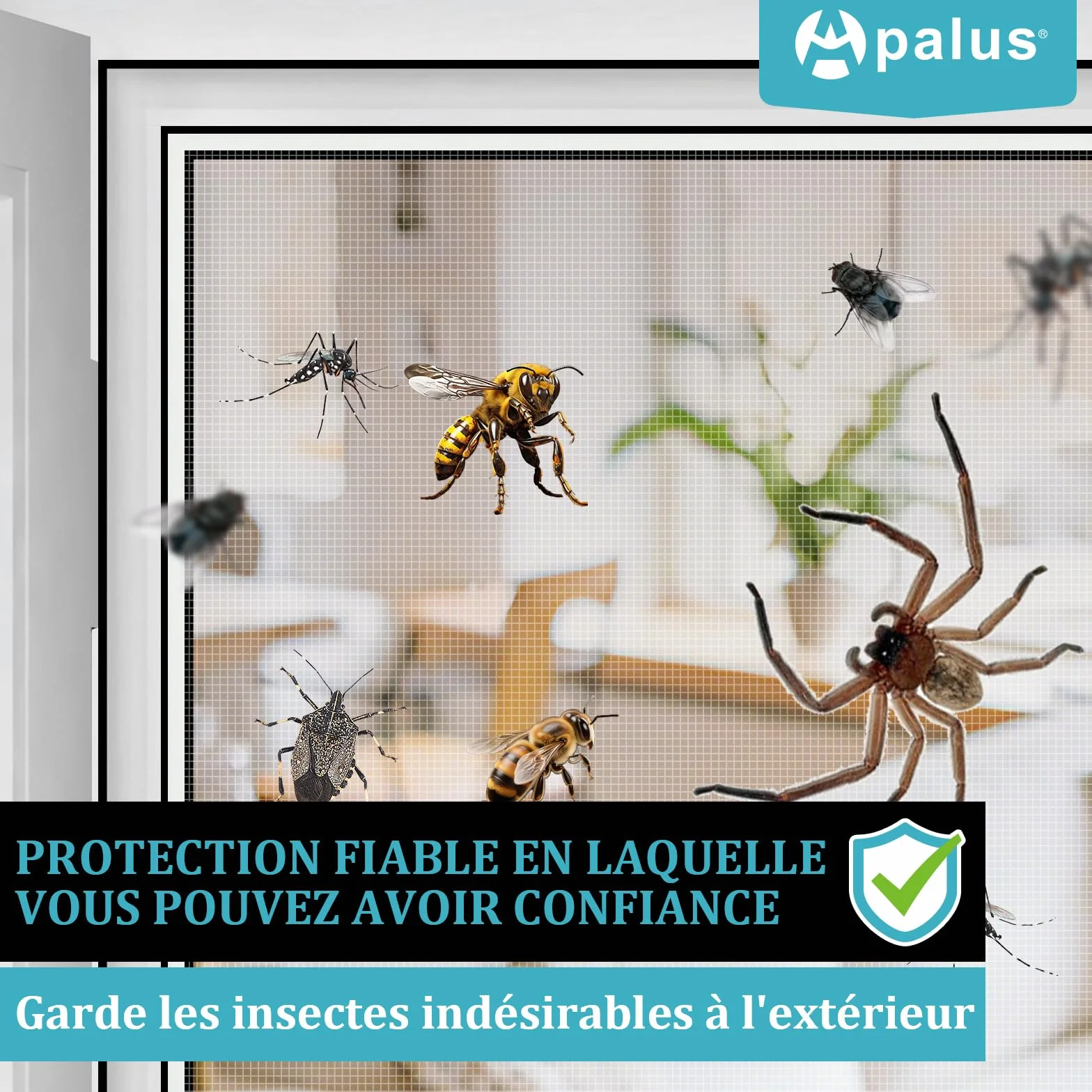 Apalus Moustiquaire Transparente Universelle pour Fenêtre/Maille Lavable | Moustiquaire Ajustable, Bricolage, Taille Maximale de la Fenêtre 130x150cm (Lot de 4, Blanc)