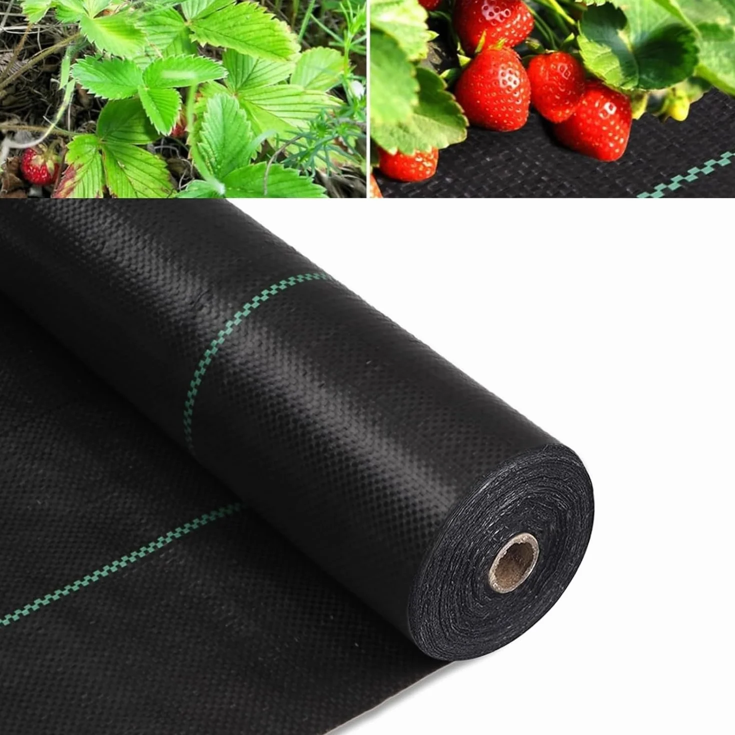 Toiles de Paillage 2m x 50m, Geotextile Anti Mauvaises Herbes Jardin, Bache Noire Agricole Anti-Racine Anti-UV