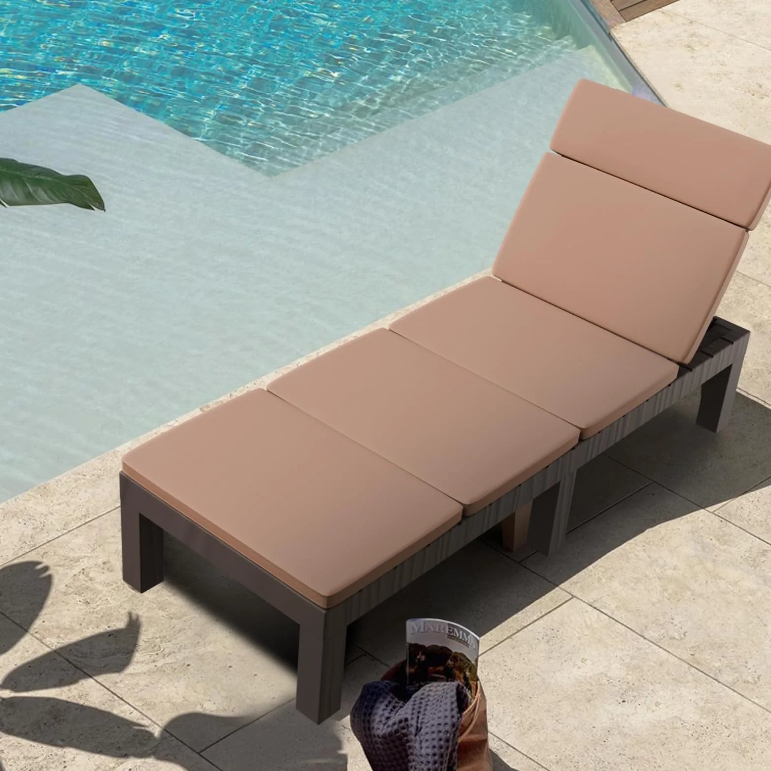 Luxirest Lot de 2 Chaise Longue Jardin avec Coussin Dossier réglable