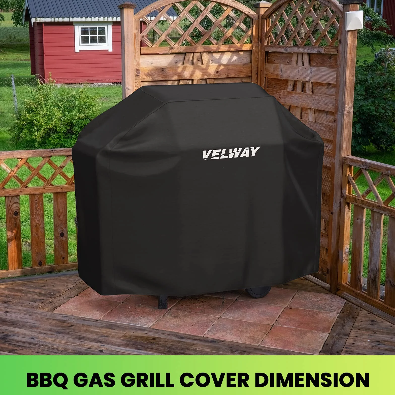 Velway Housse Barbecue 210D Oxford Protection BBQ Gaz 147x61x117cm Noir