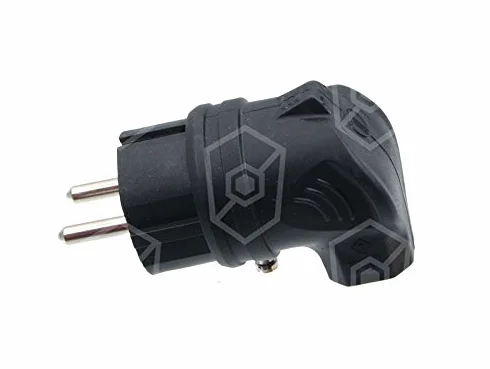 Fiche coudée à 3 broches 2,5 mm² P+N+PE D/F/B/I en caoutchouc plein IP44 240 V CEE7/7 Type E+F 16 A 16 A