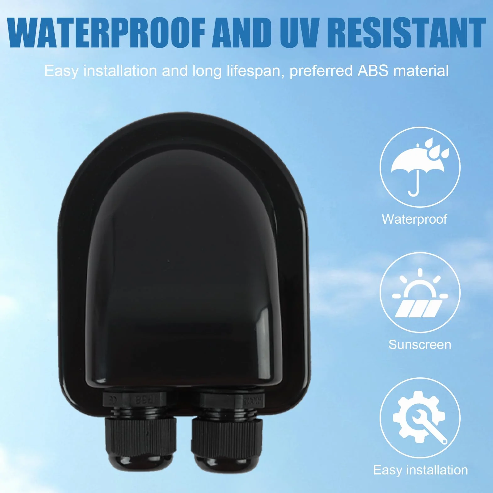 2PCS Boîtier d'entrée de Câble Double, Passe Toit IP68 Étanche en ABS pour Installation de Câbles Solaires, Résistant aux Intempéries pour Caravane, Bateau et Applications Photovoltaïques