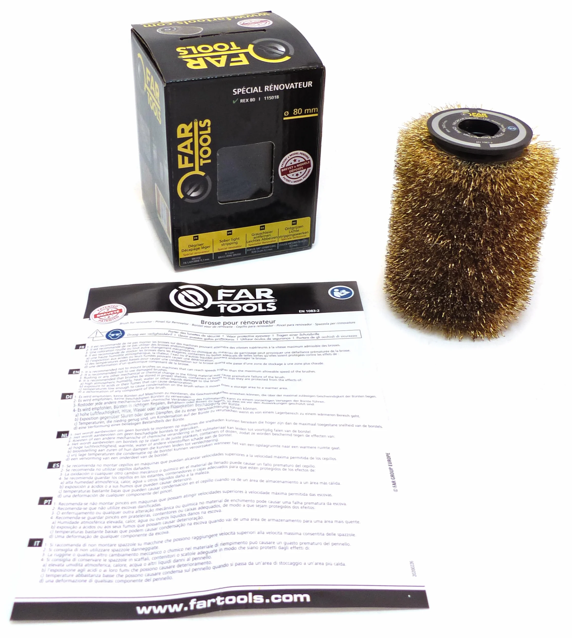 Fartools Brosse Fil laitonné, Jaune
