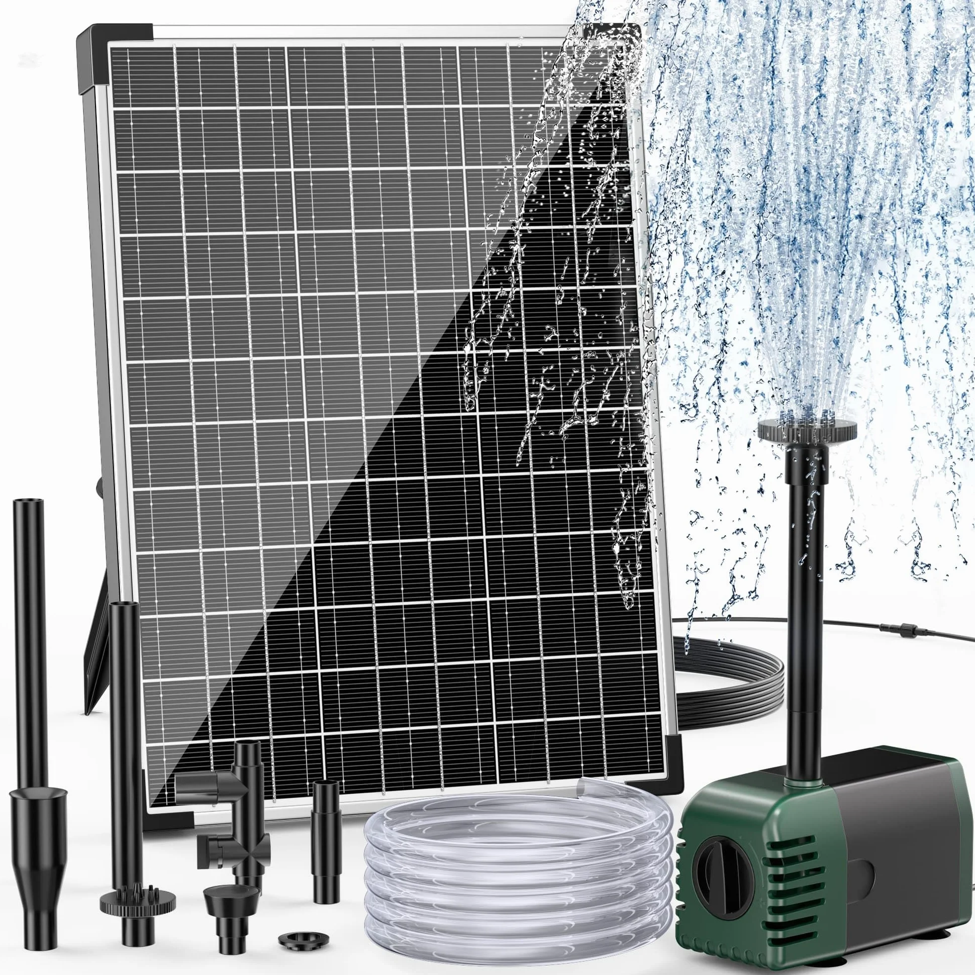 Fontaine solaire d'extérieur 20 W 875 l/h pompe bassin jardin 5-10 ㎡ silencieuse