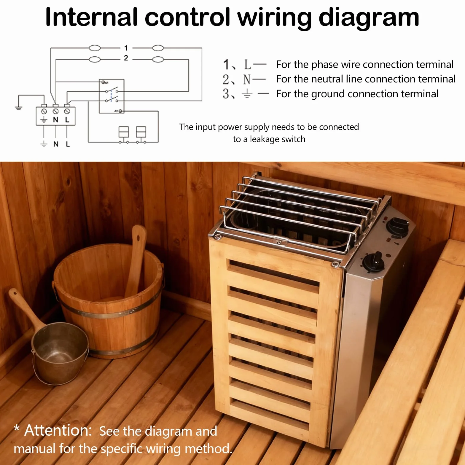 Poêle Sauna électrique Portable 3,6 Kw En Acier Inoxydable Avec Commandes Internes Pour L'Intérieur Et L'extérieur Avec Minuterie 3 Heures Et Contrôleur Numérique Pour 3 à 6 M³ Accessoires Sauna