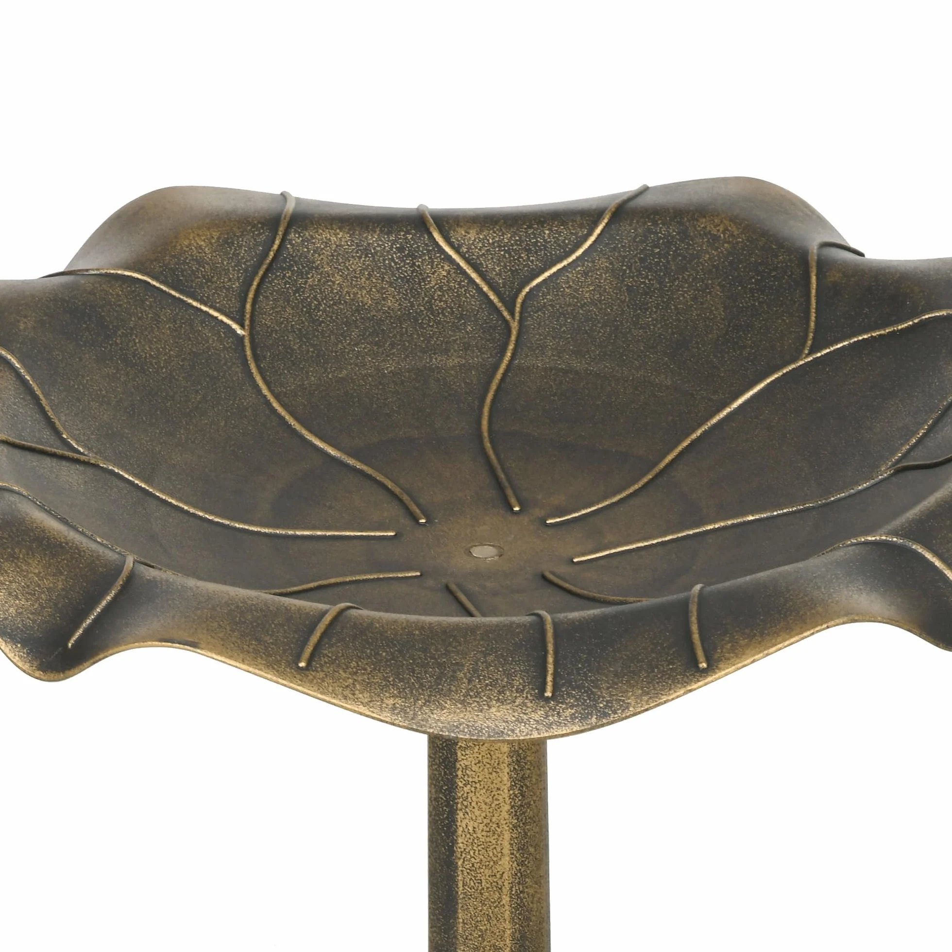 Outsunny Bain d'oiseaux Abreuvoir Mangeoire Bassin Feuille de Lotus Ø 50 x 71H cm Polypropylène Bronze Antique