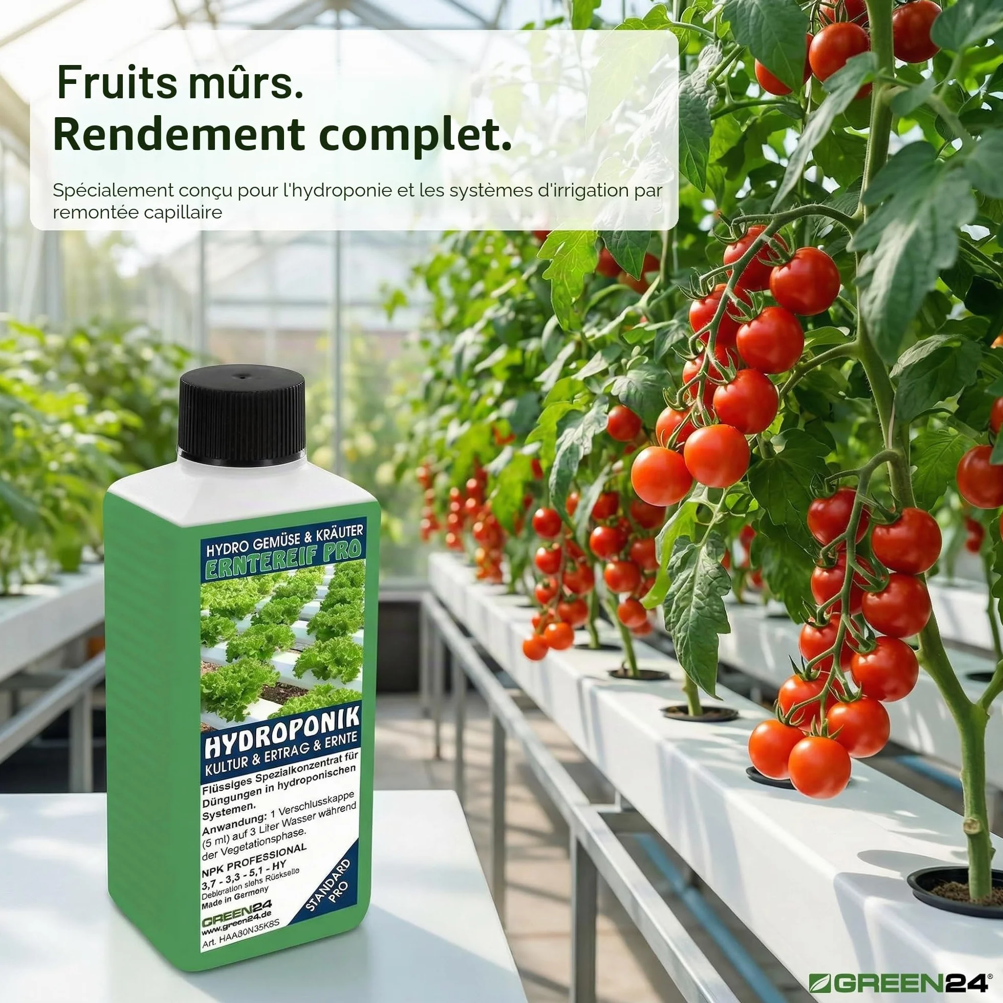 Engrais complet NPK pour plantes hydroponiques - Nutriments concentrés 250 ml