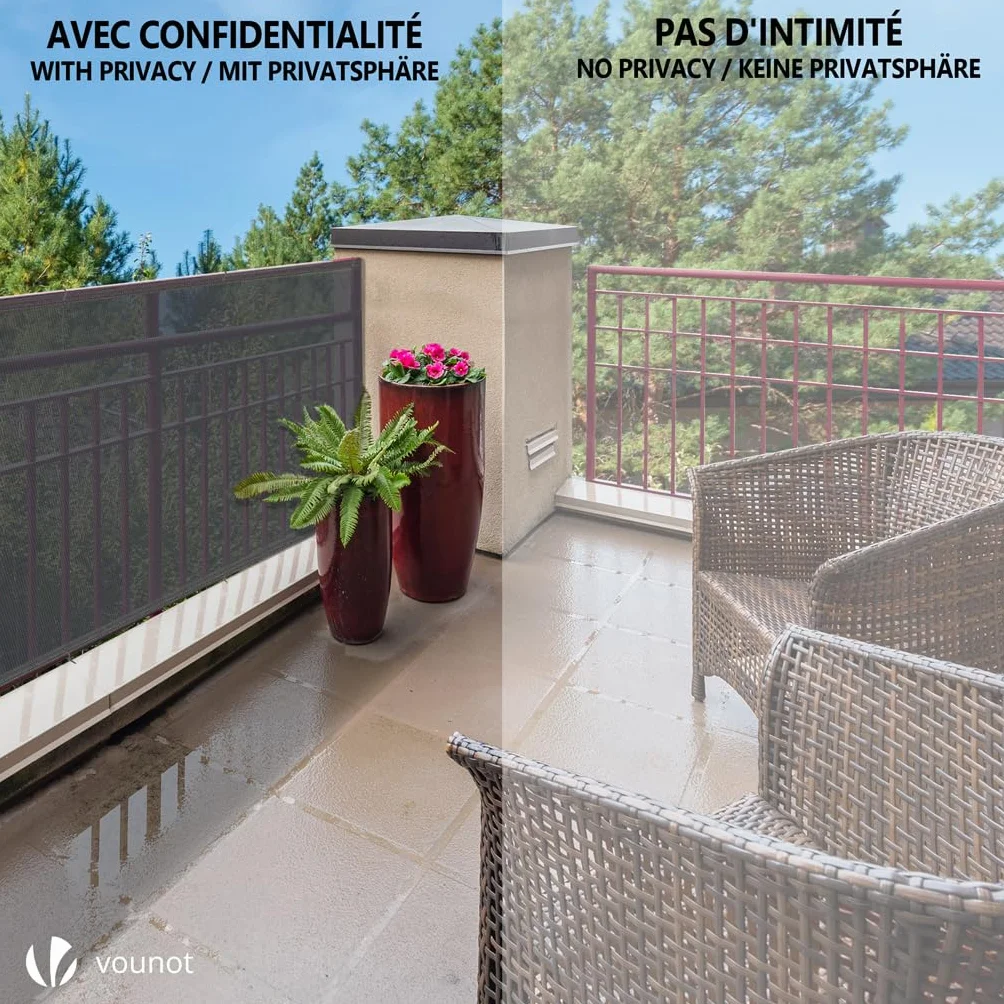 Brise Vue Occultant HDPE 90g/m² Protection UV Résistant Déchirures Vent Jardin Balcon 1.5x10m Anthracite
