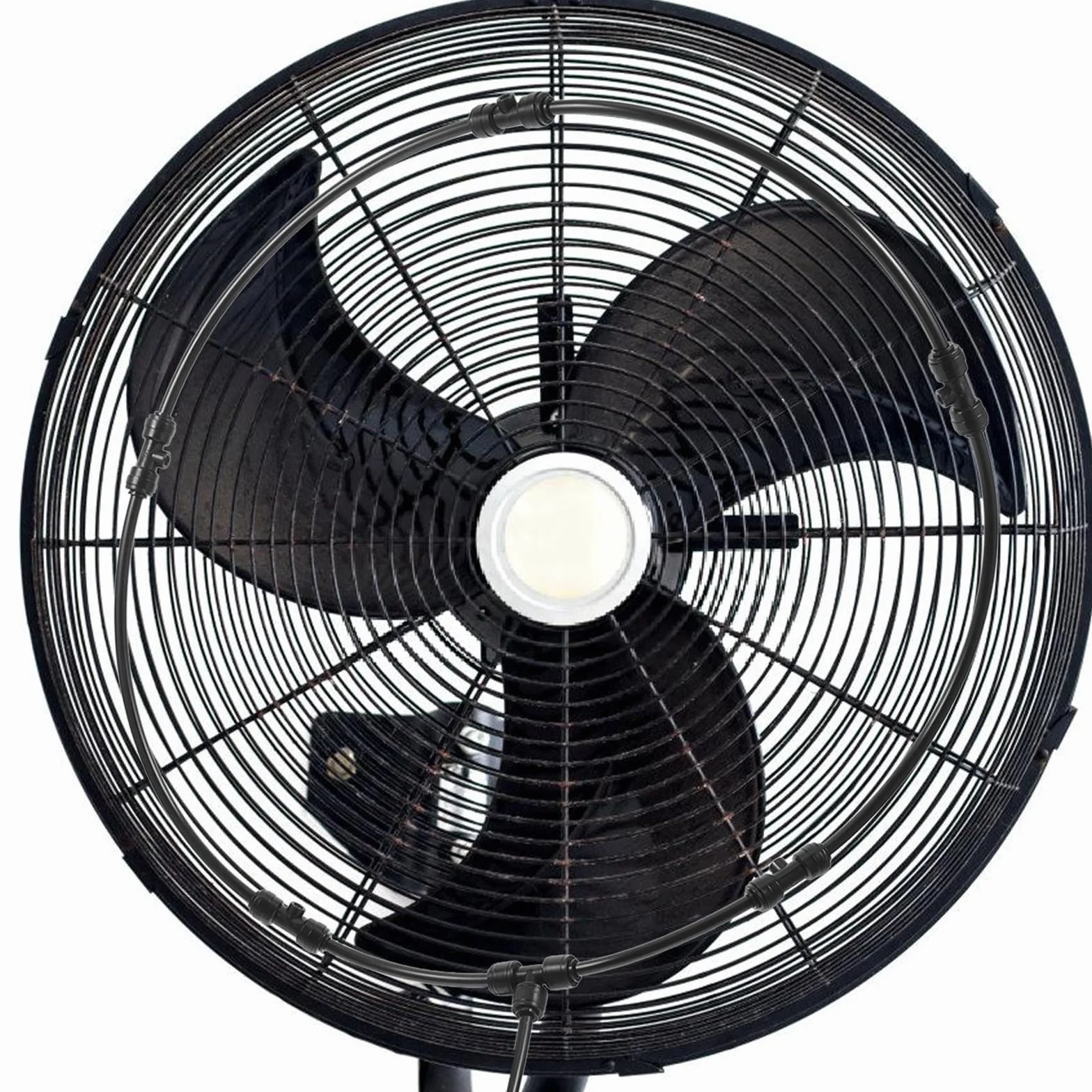 Toddmomy Kit Brumisateur pour Ventilateur Extérieur avec Adaptateur, Brume Fine, Noir PVC et Laiton