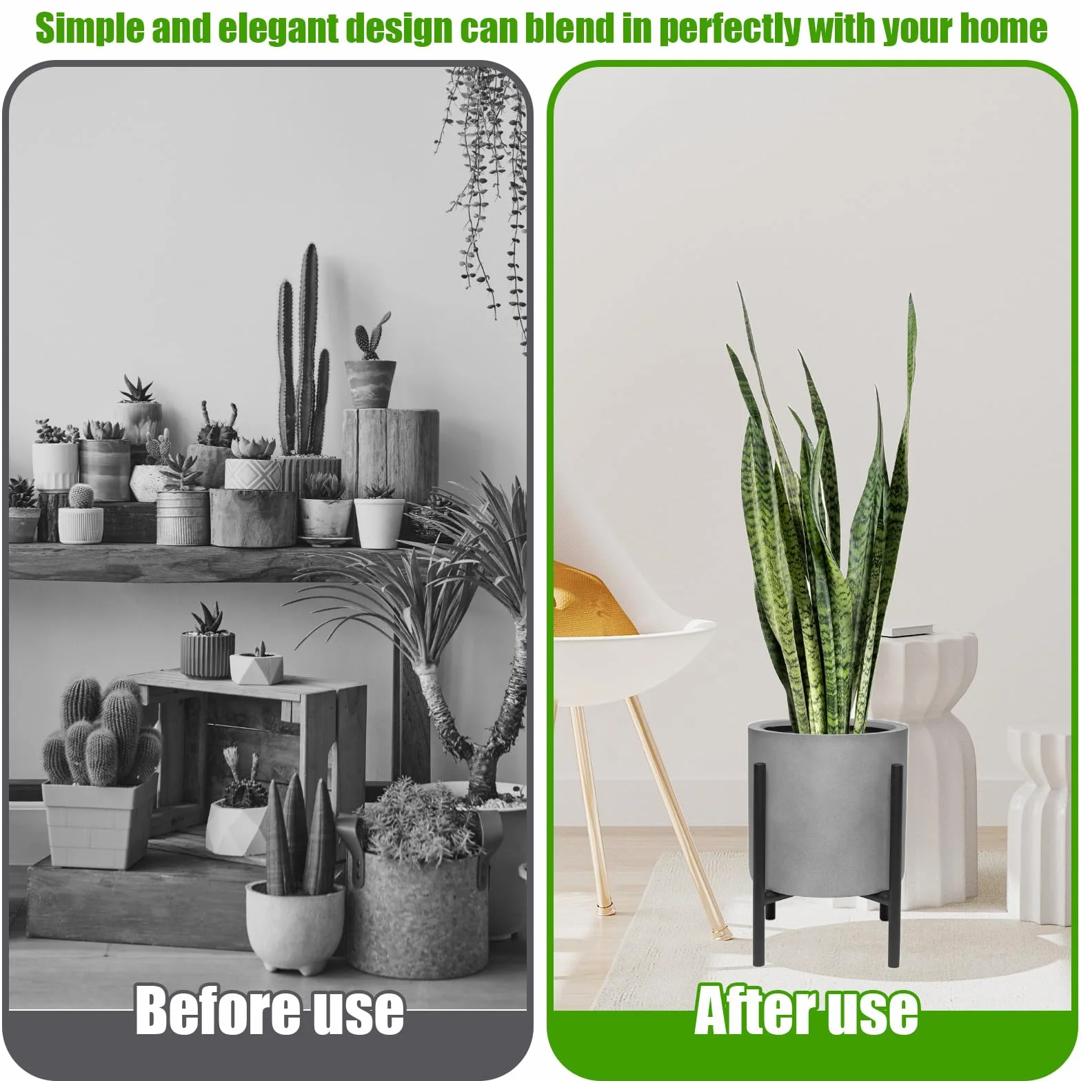 Support Plantes Intérieur Réglable Étagère Plante Métal, Tabouret Plante Simple Intérieur Extérieur, Support Fleurs Pots 20-30 cm Noir