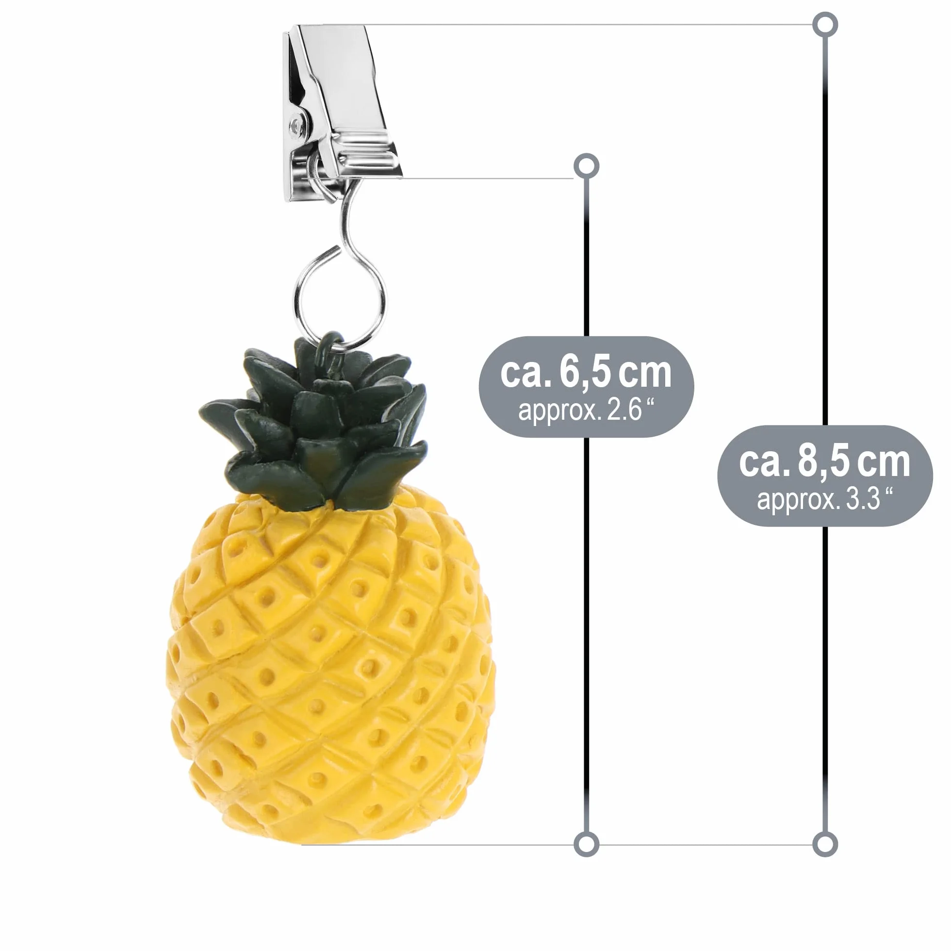 Poids de Nappe résistants aux intempéries avec Clip - Design Ananas 8 pcs Jaune