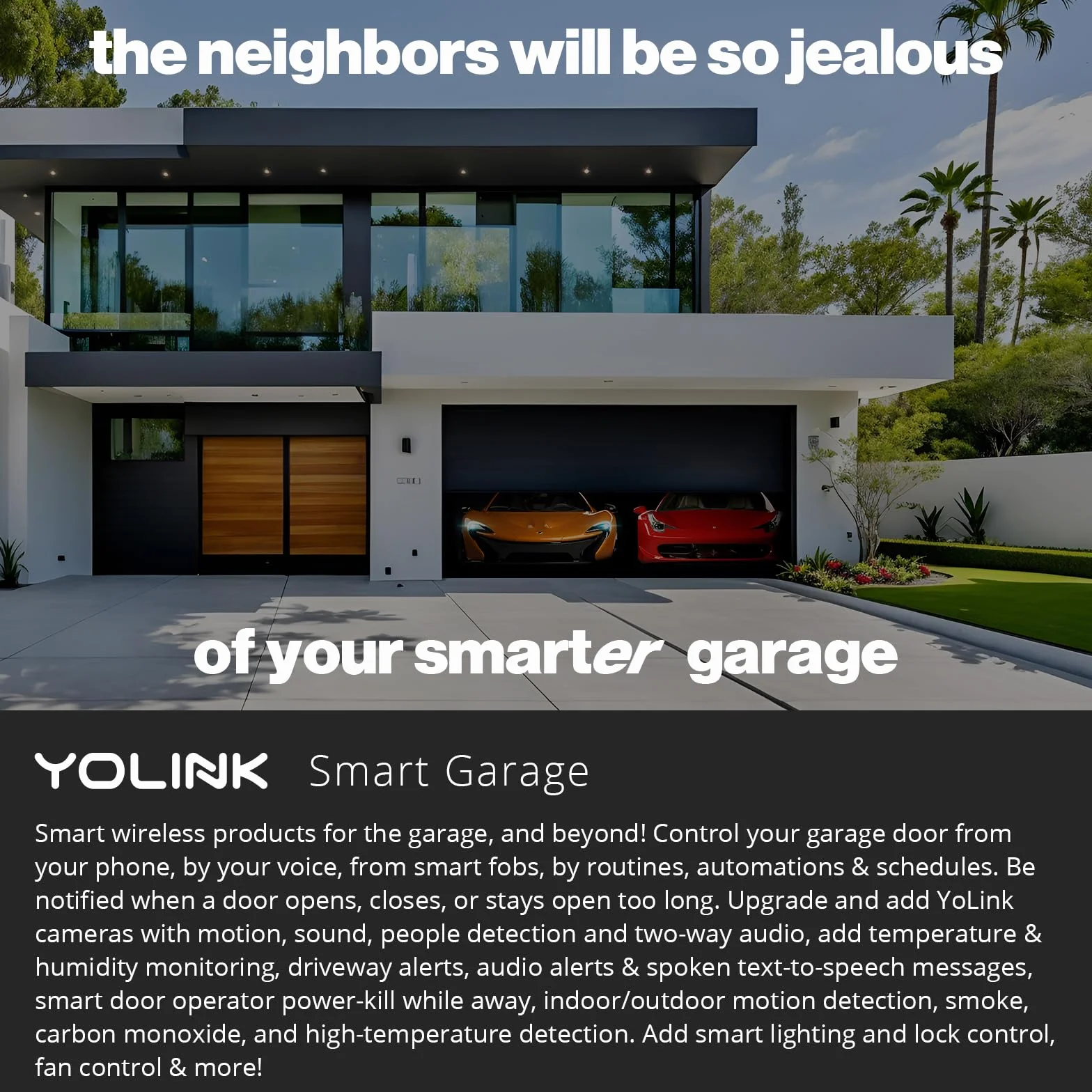 YoLink Garage Door Controller and Wireless Sensor - Remote Control Existing Garage Door Opener, 1/4 Mile World's Longest R.