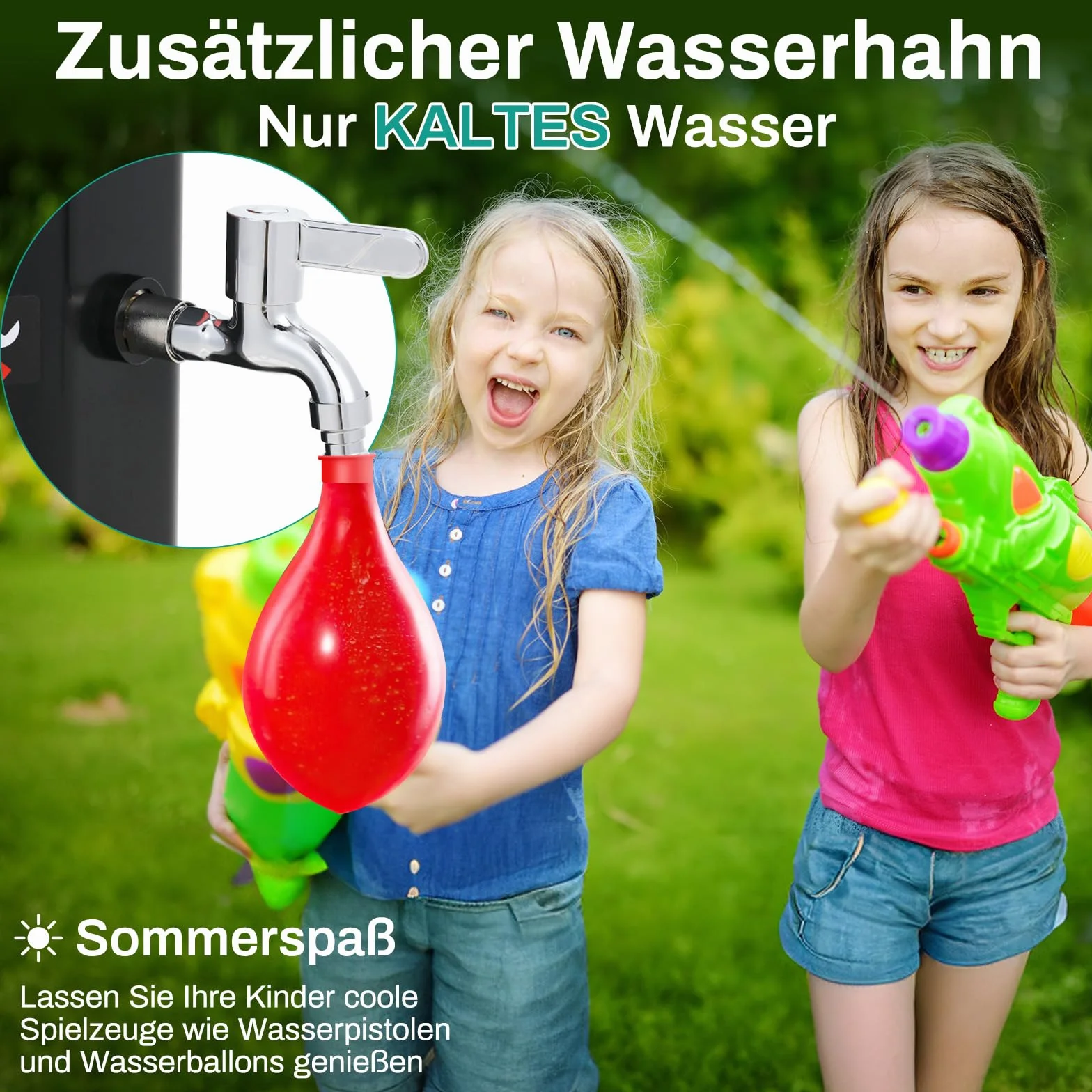 Douche Solaire 60L avec Pommeau et Robinet, Jusqu'à 60° sans Raccordement Électrique pour Piscine
