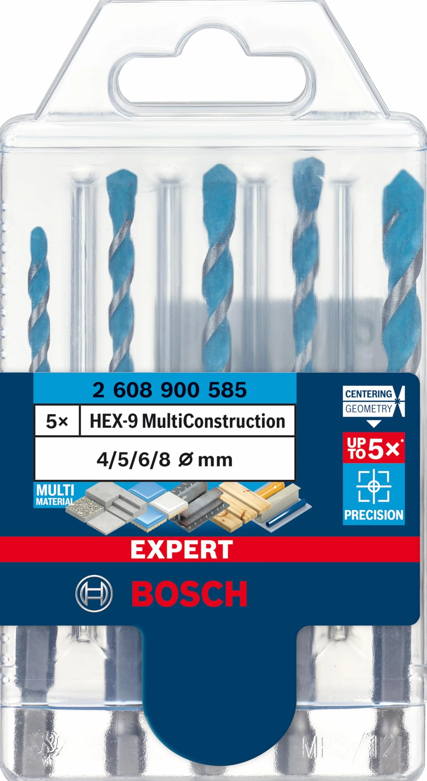 Bosch Coffret de forets EXPERT HEX-9 Multi Construction pour Béton et Carreaux tendres