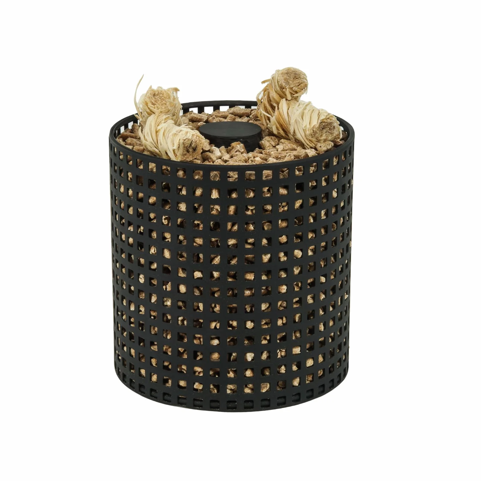 VALO Panier à pellets 17 x 18 cm Noir Acier Résistant au feu