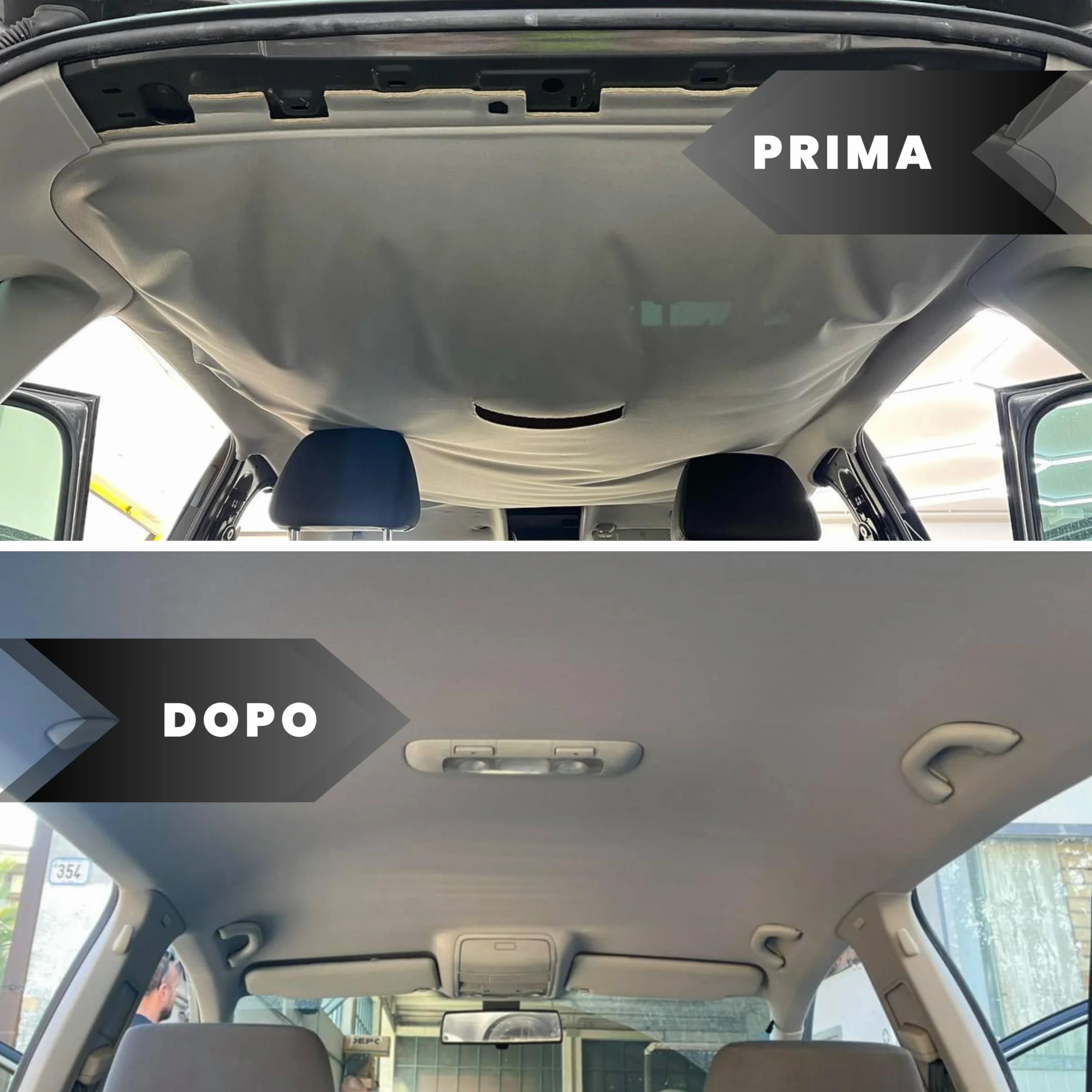 TENDAGGIMANIA Ciel de Toit Voiture Nid d'abeille Kit Tissu + Colle Spray, Ciel Toit Auto Couleur Glace 1450 -Taille 2 MT X 1,5 MT + 1 Colle